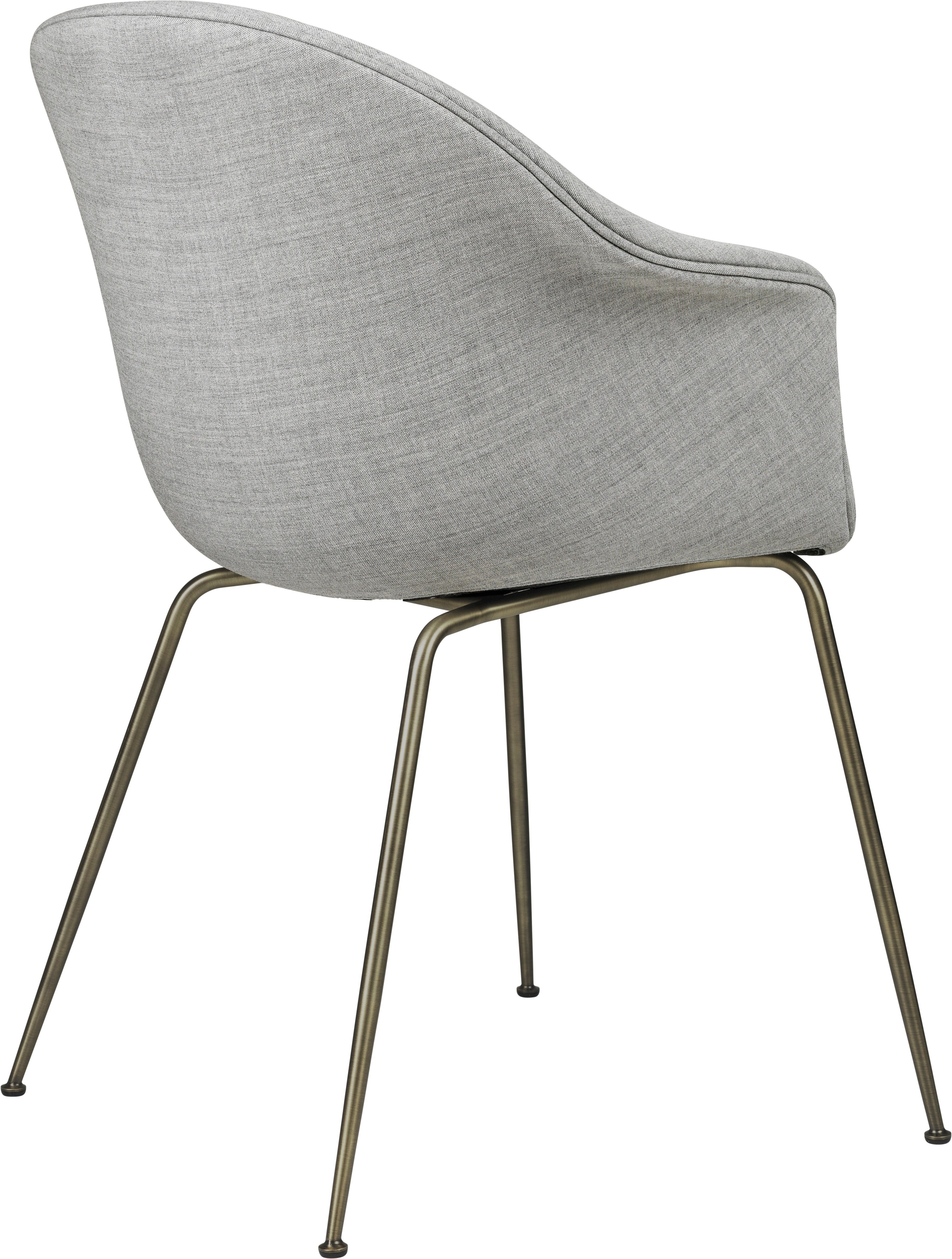 Čalouněné křeslo BAT s mosazným podstavcem