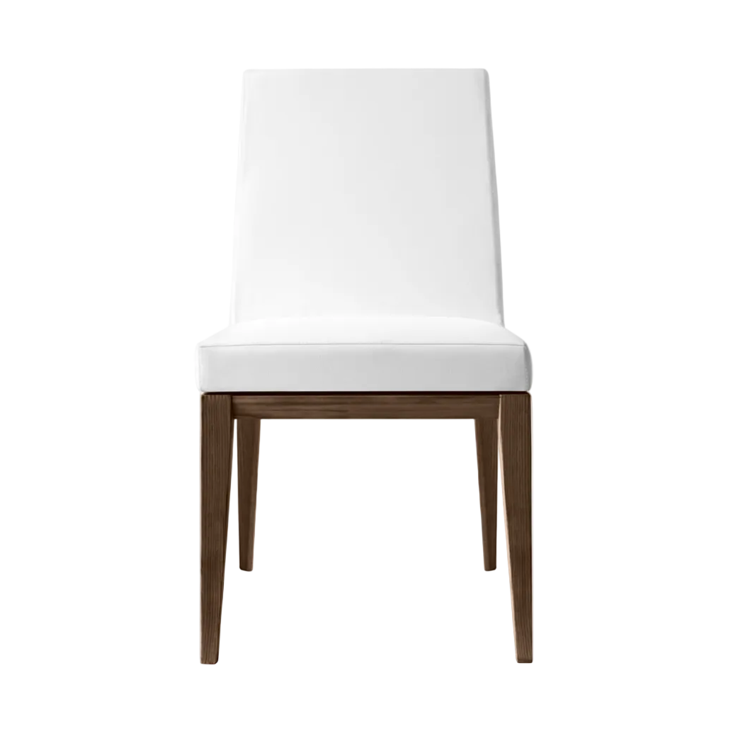 Křeslo BESS LOW čalouněné s tmavým dřevěným podstavcem