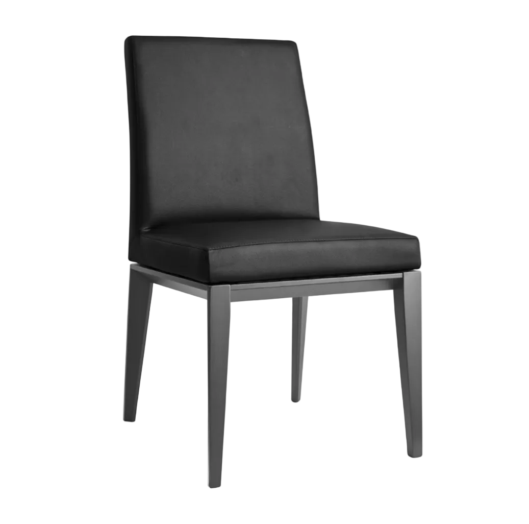 BESS LOW upholstered chair with graphite wooden base