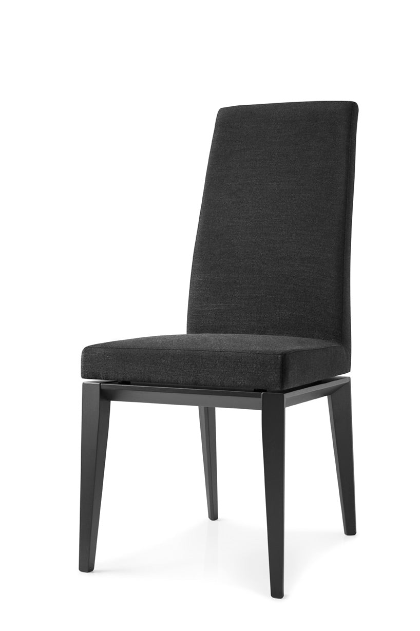 BESS upholstered chair with graphite wooden base