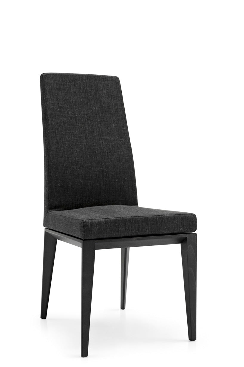 BESS upholstered chair with graphite wooden base