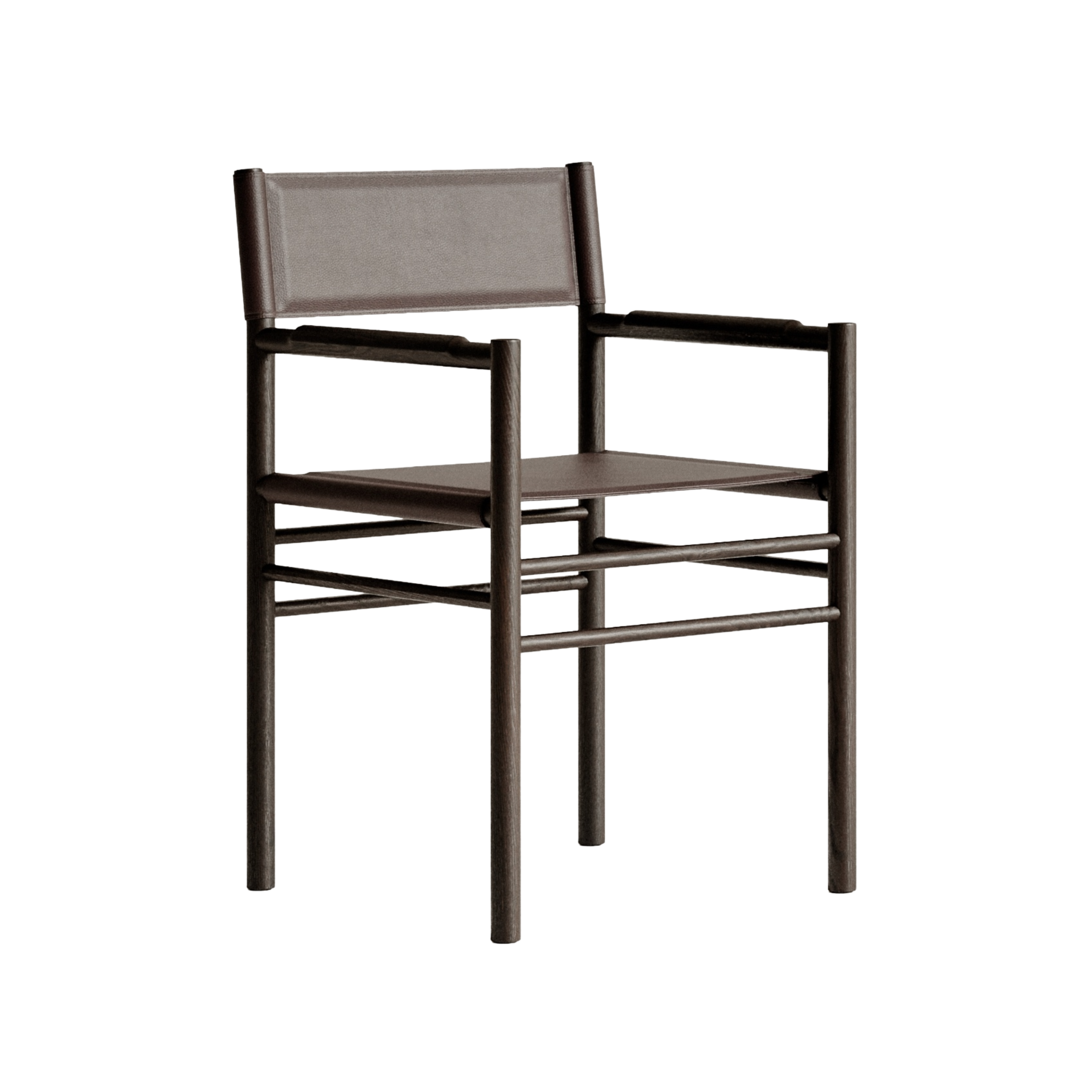 FERRA Armchair with Armrests in Oak and Leather