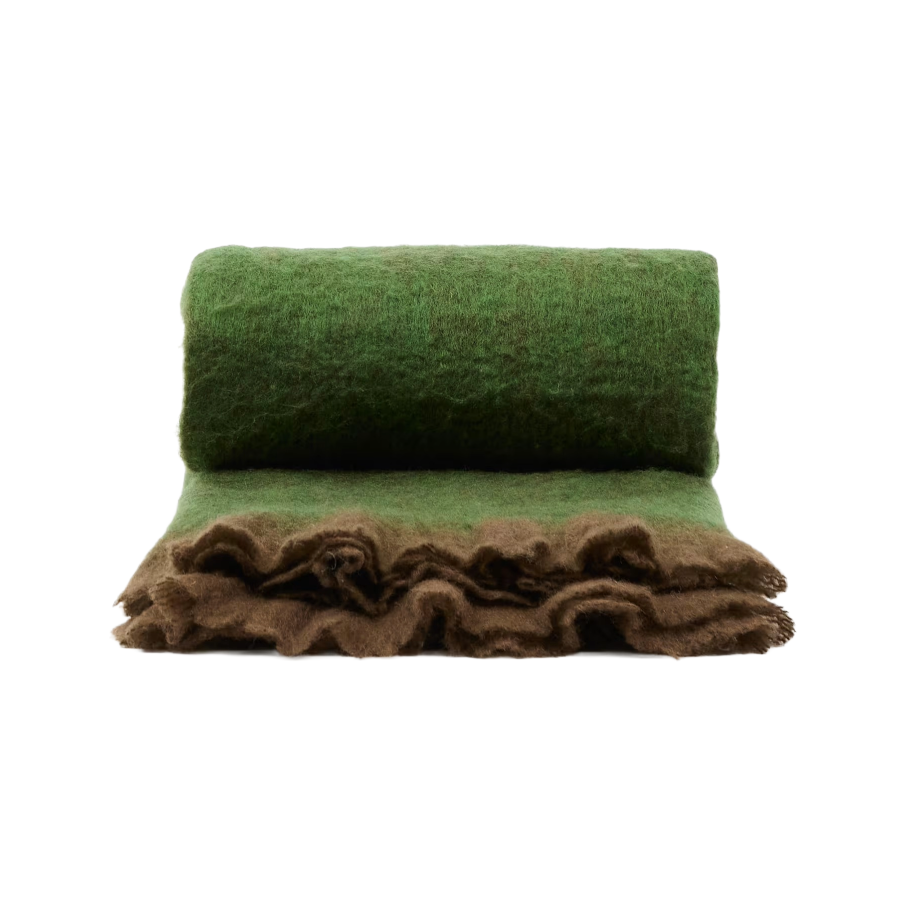 Pled ODELNA green with brown ruffles