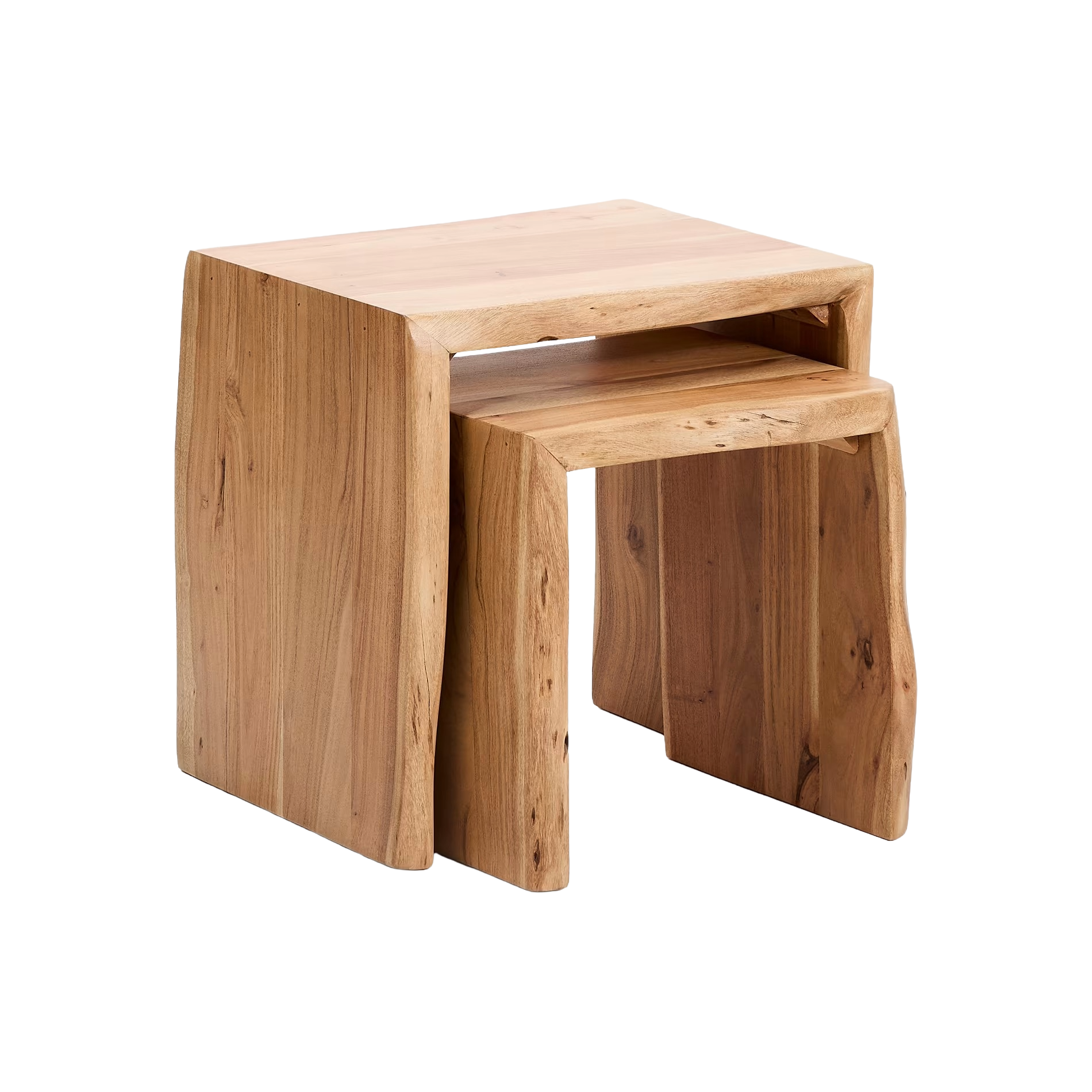 LOMIRI Table Set Solid Acacia Wood