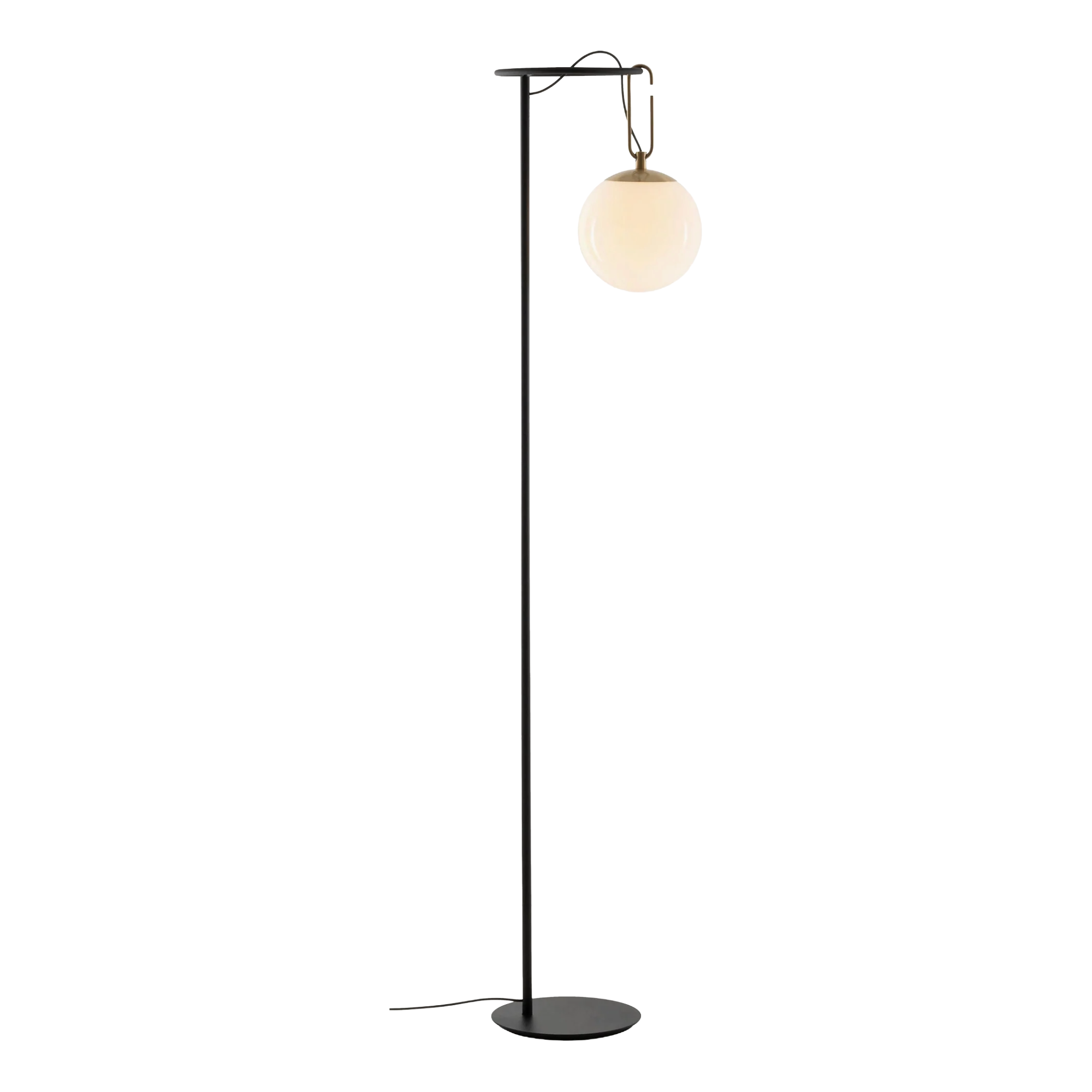 NH Floor Lamp Black with Brass and White
