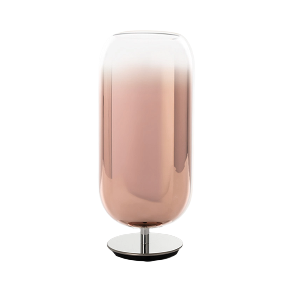 Stolní lampa GOPLE měděná se stříbrným podstavcem