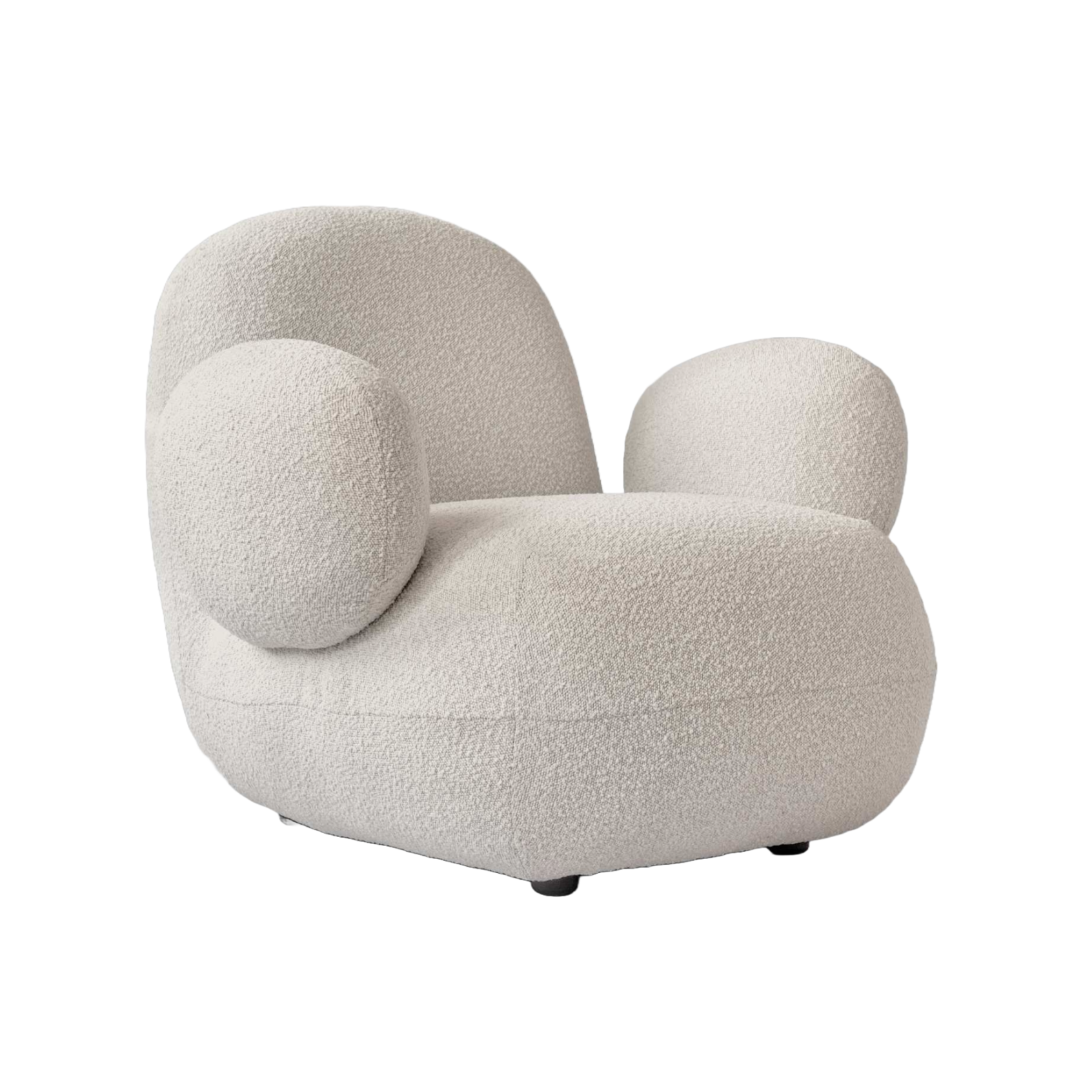 Křeslo TOE FLAT bílé bouclé