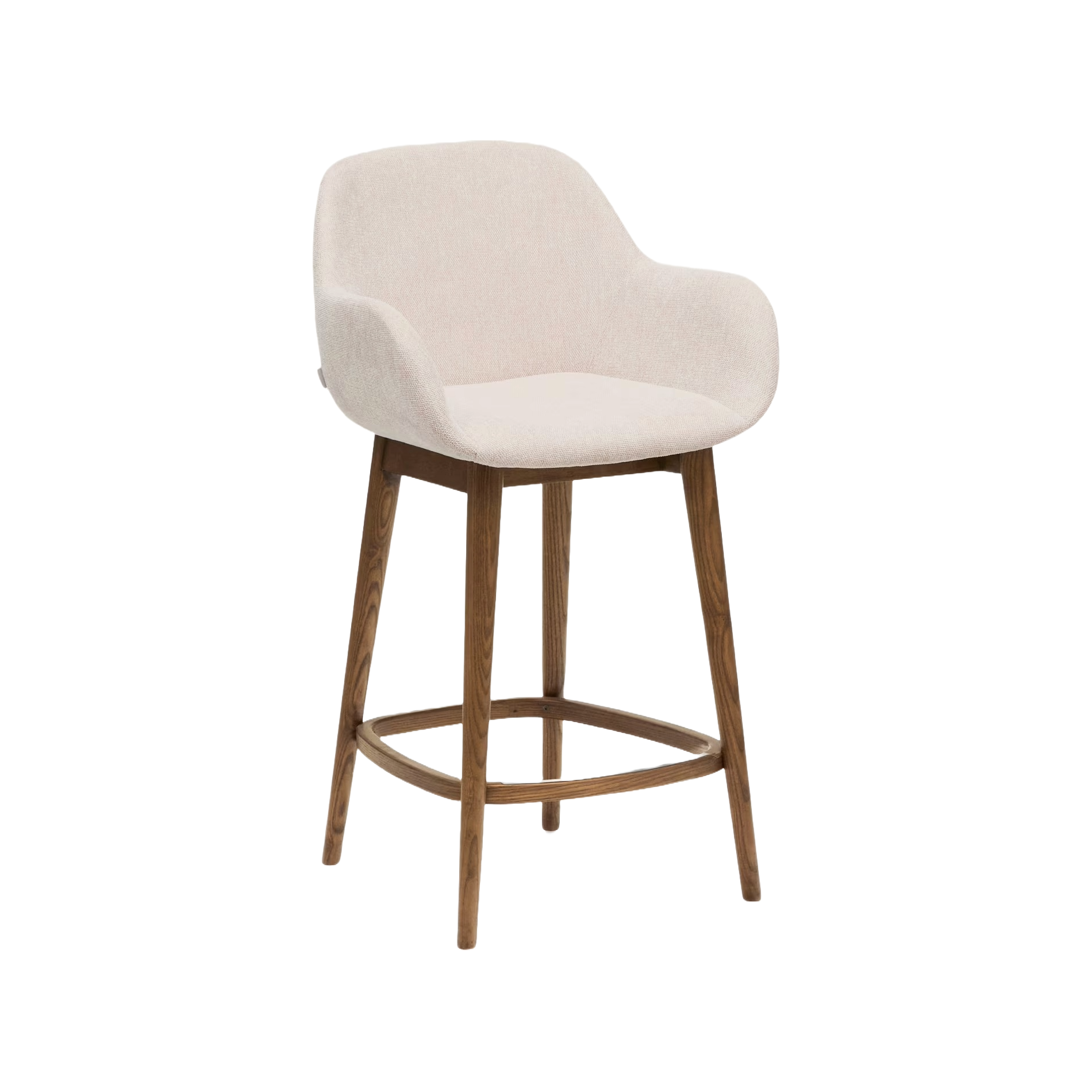 Horse riding chair beige with a dark wooden base