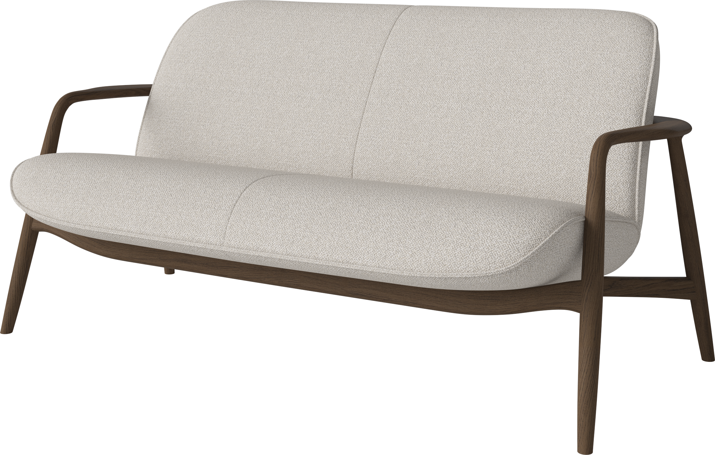 Pohovka čalouněná BOWIE s podstavou z tmavého dubového dřeva