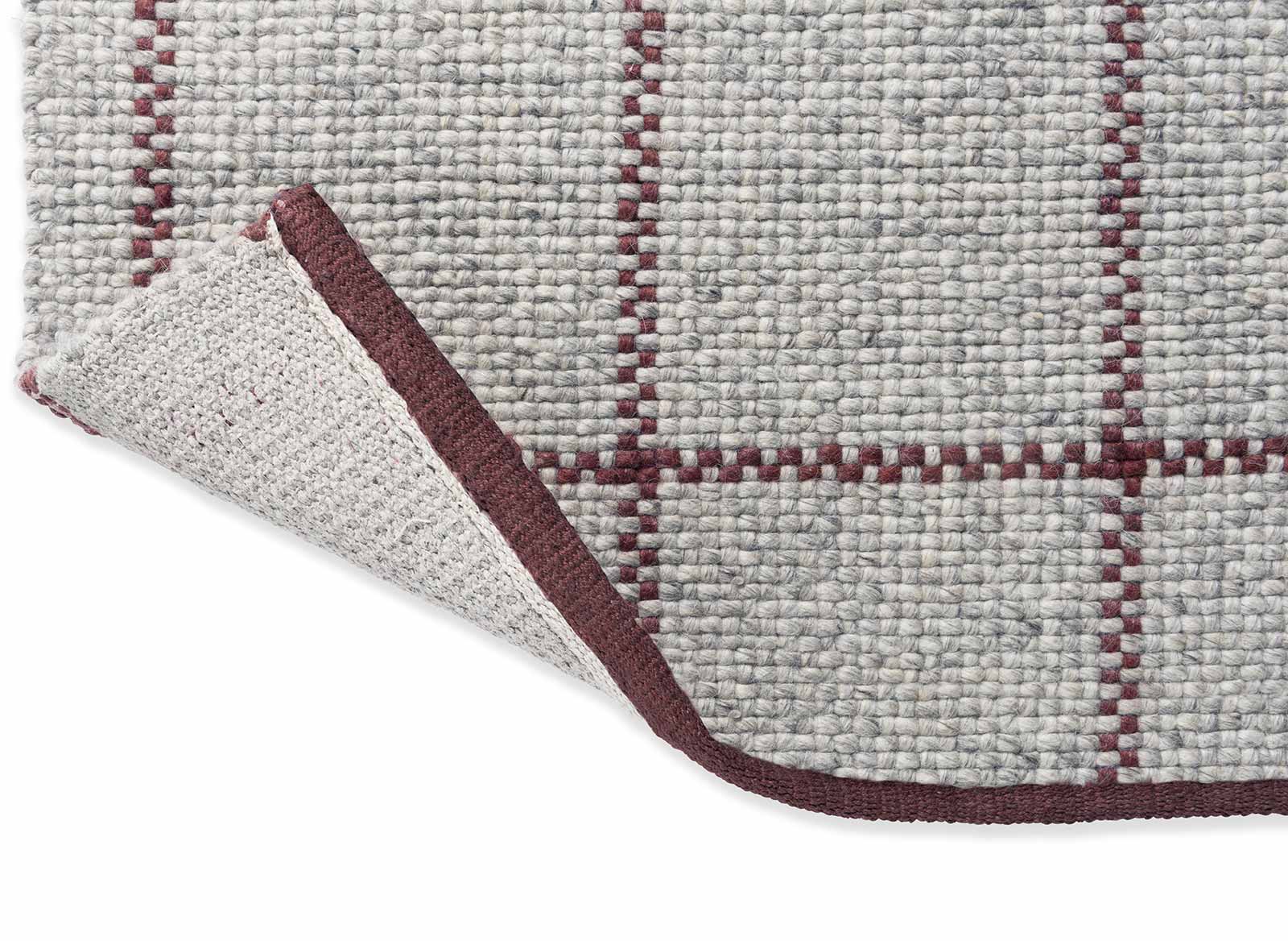Koberec CRAFT MATTER CHECK šedý s bordó