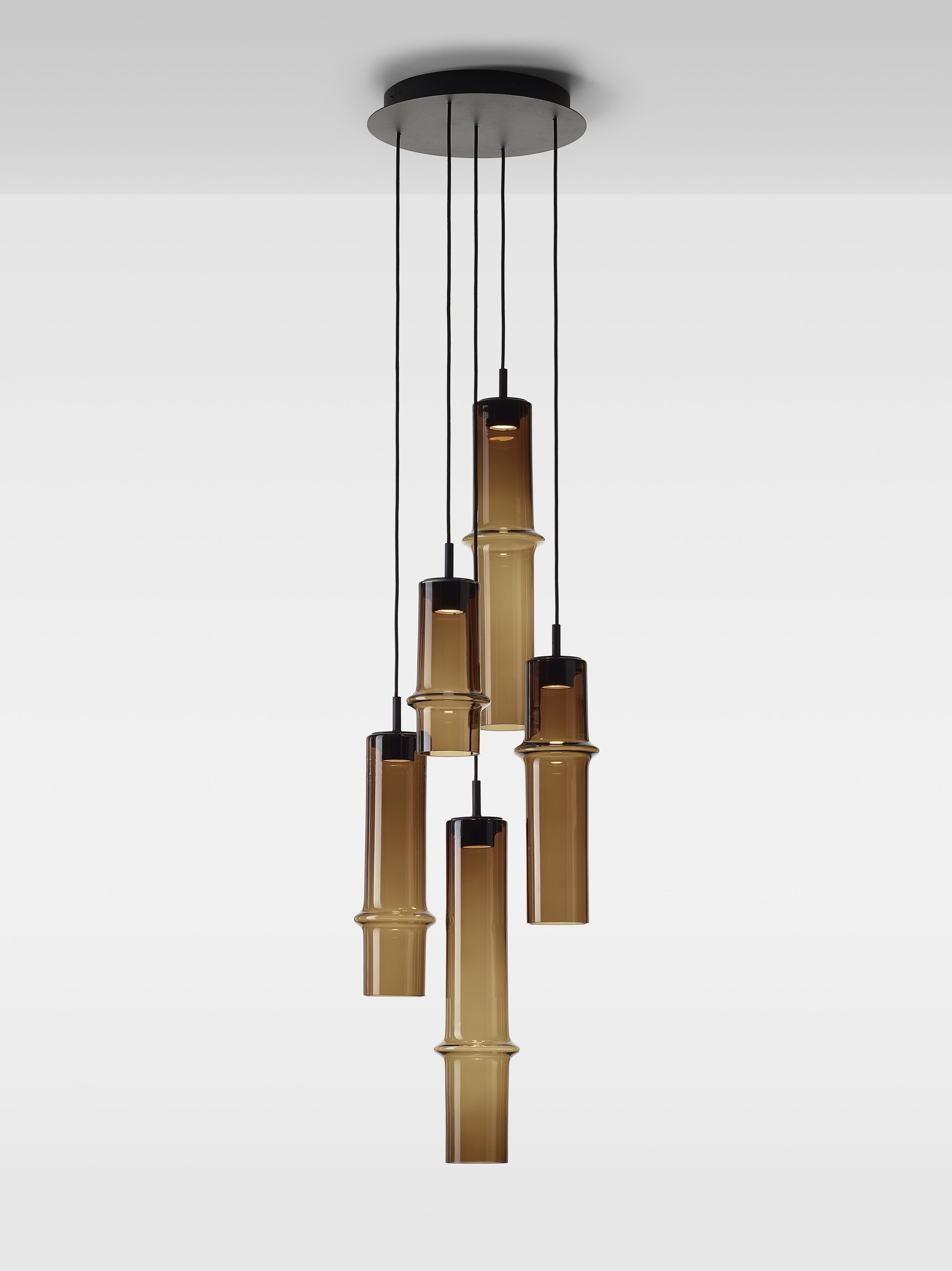Hanging lamp bamboo forest glass