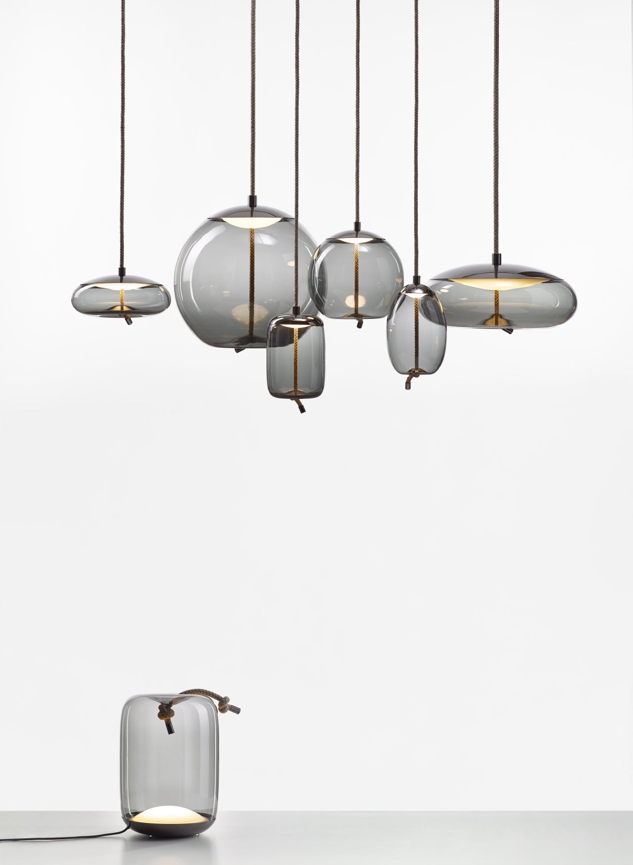 Knot hanging lamp - Cilindro glass