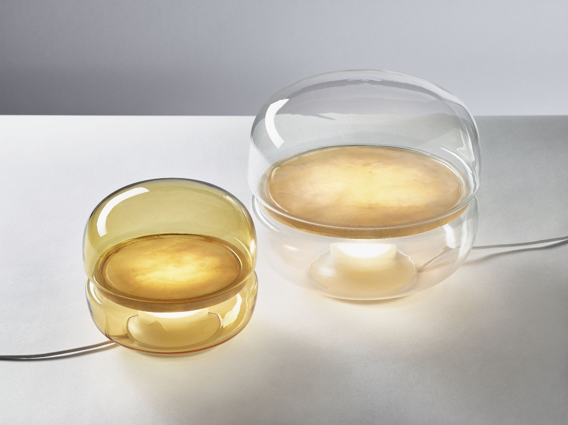 Macaron M table lamp inflatable glass with onyx