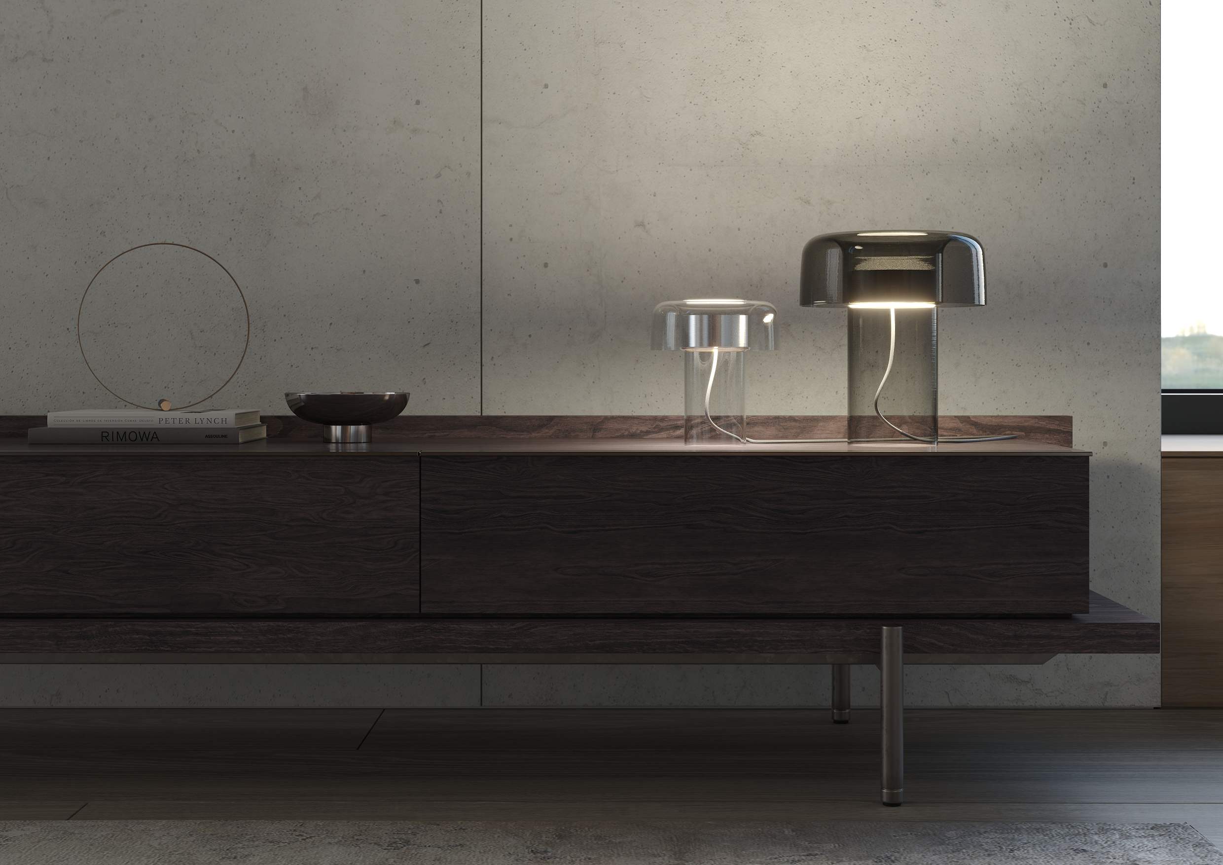 Stolní lampa SPECTRA skleněná