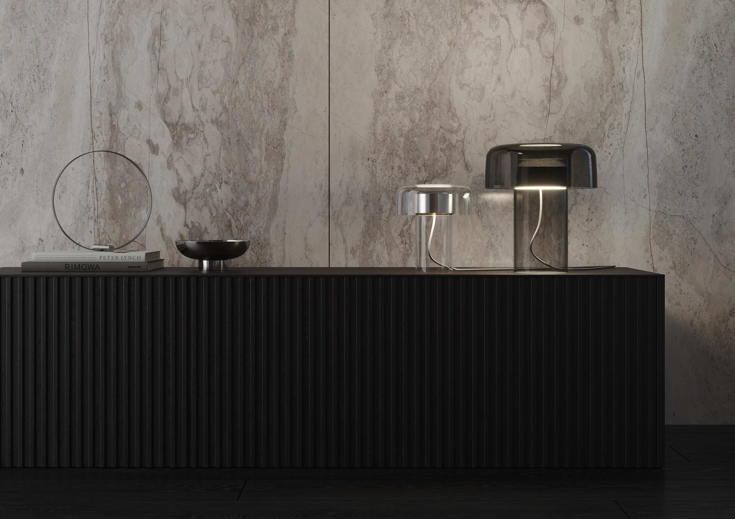 Stolní lampa SPECTRA skleněná