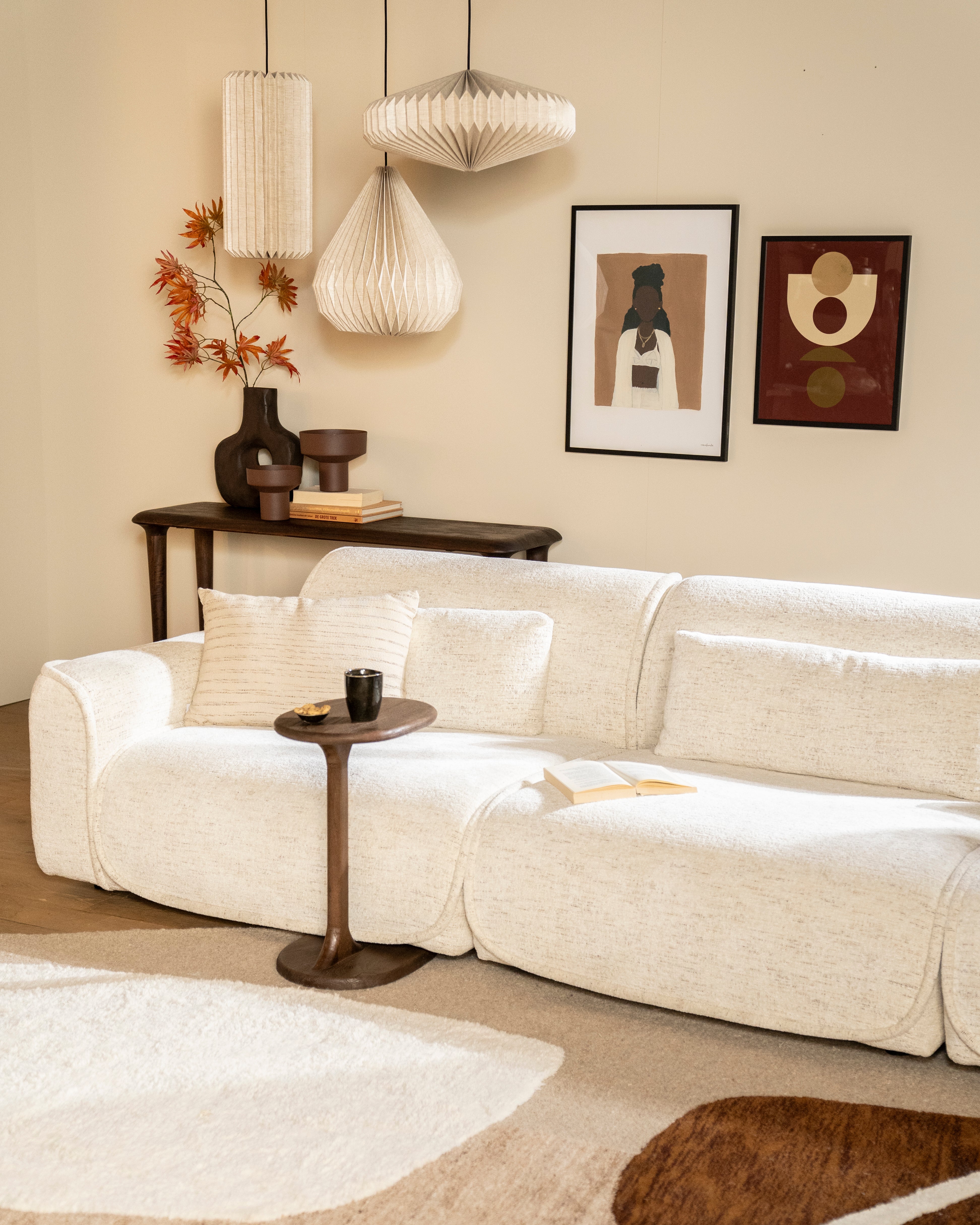 Závěsná lampa ZUKI papír a len