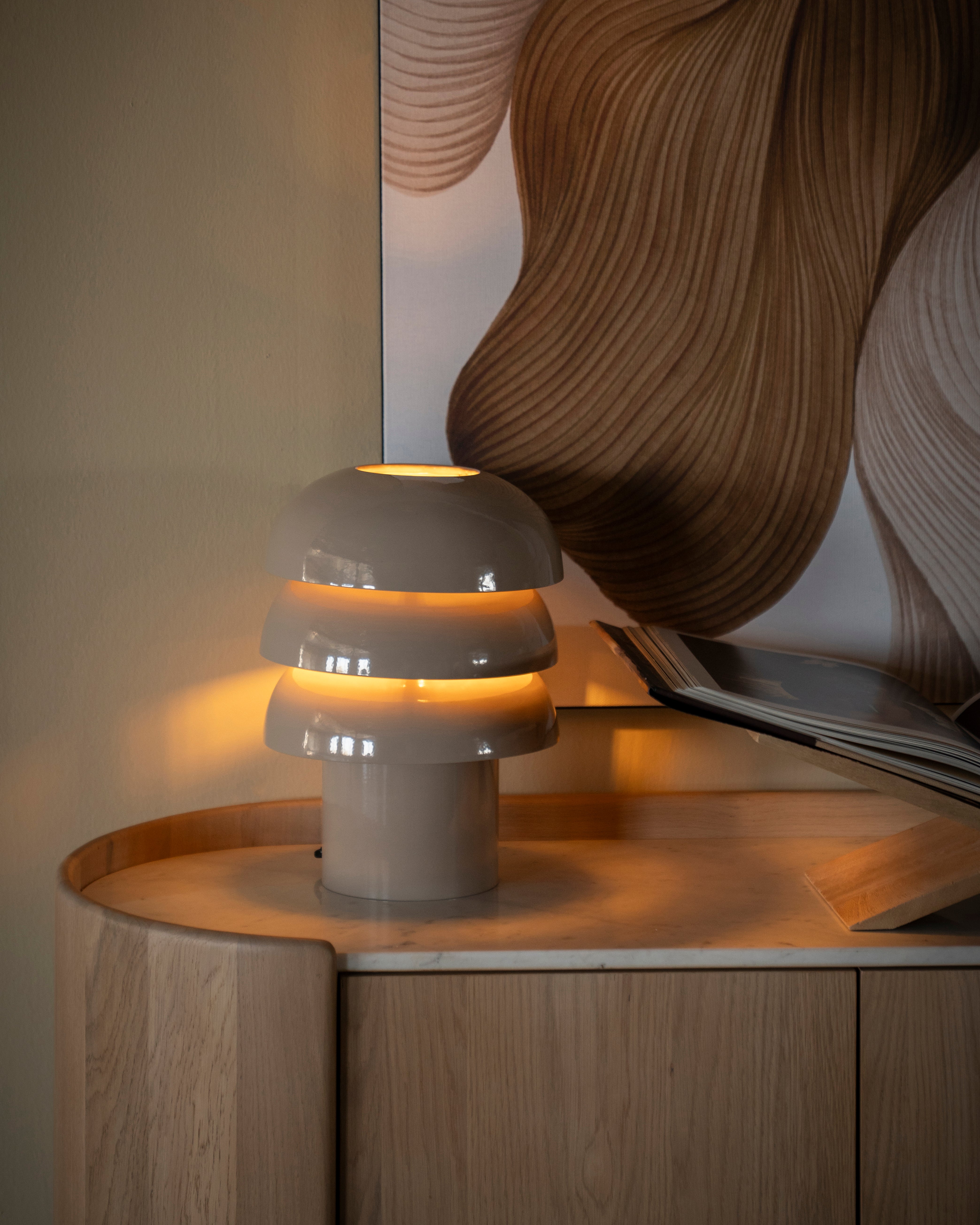 Stolní lampa CURO béžová