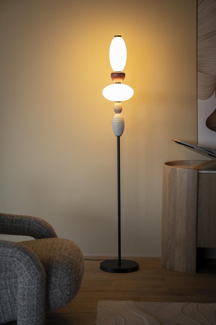 Stojací lampa GARCA krémová keramika