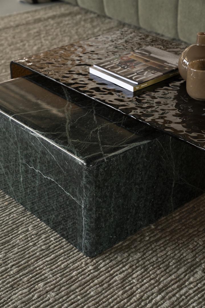 RIPPLE Coffee Table Dark Brown Glass