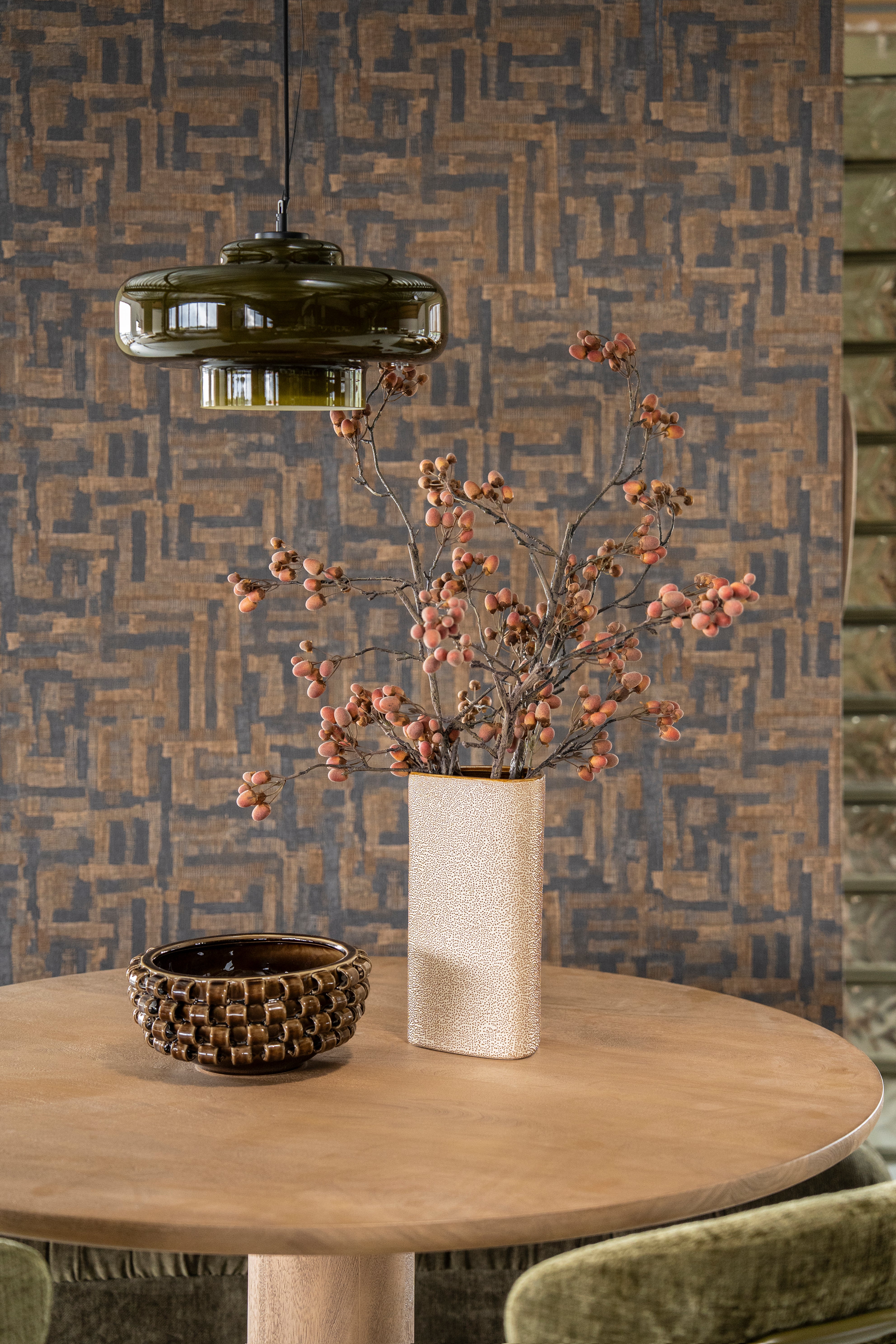 Váza DOTANGLE hnědá keramika