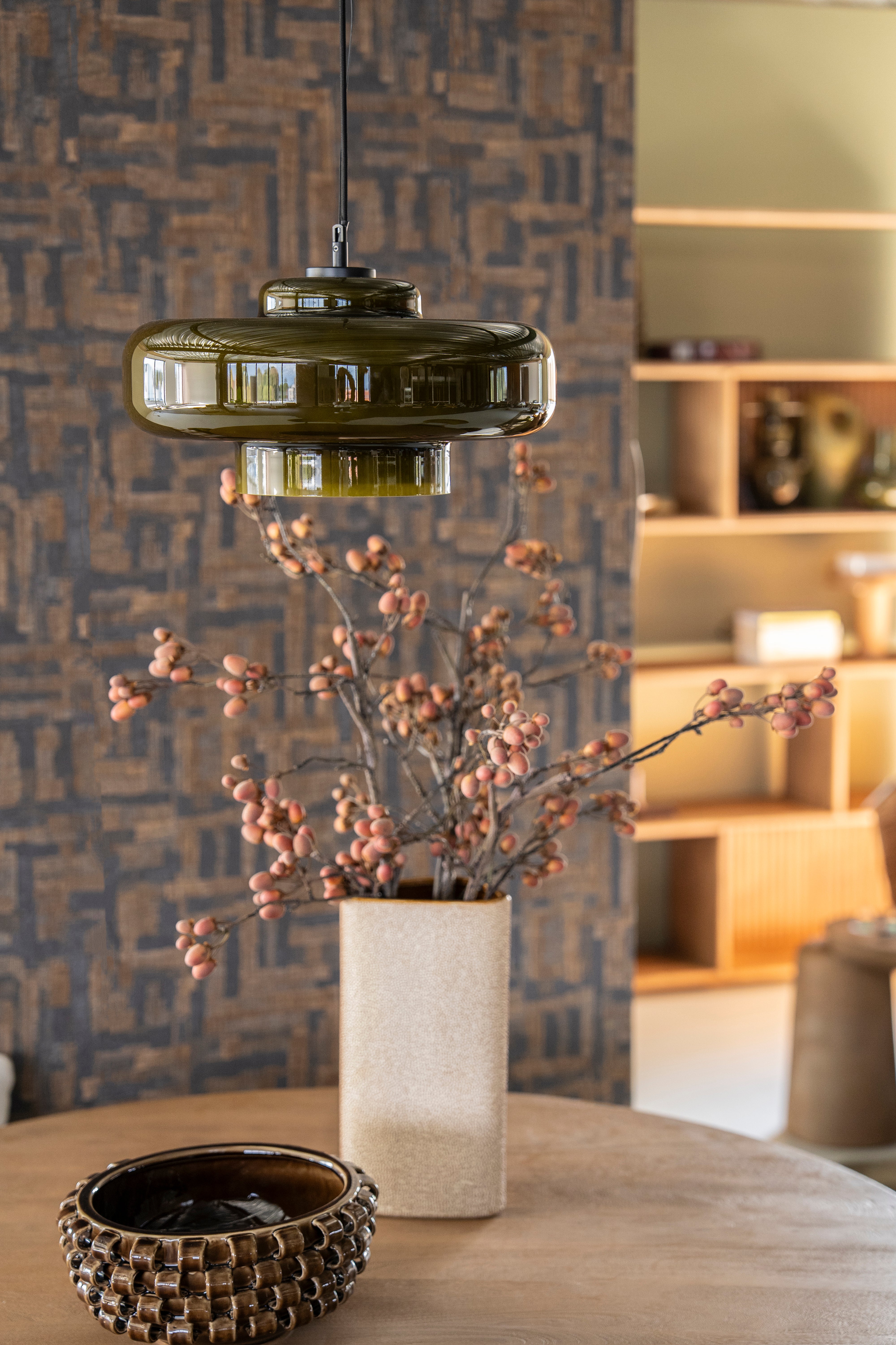 Váza DOTANGLE hnědá keramika