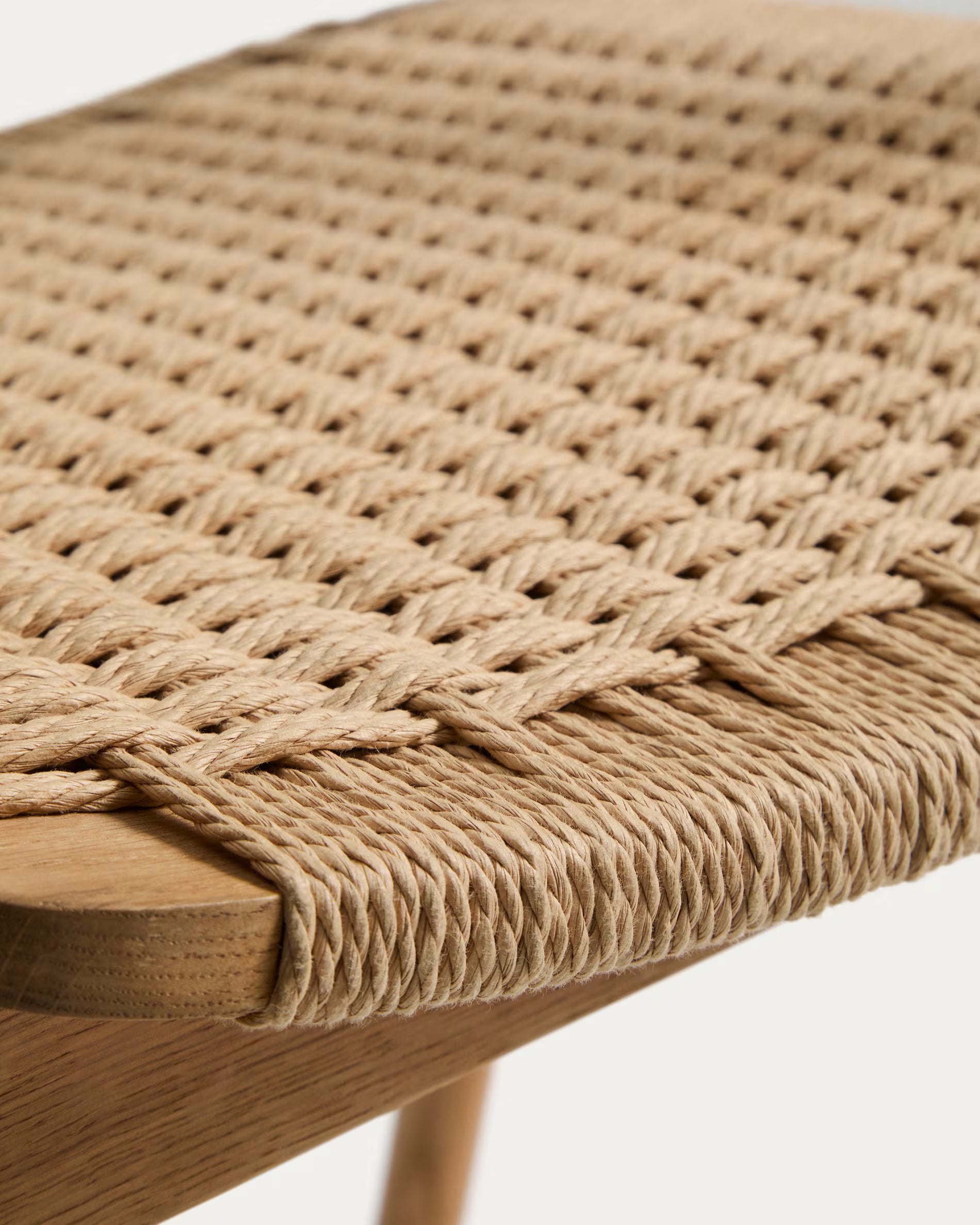 DERILE Chair in Beige with Wooden Base