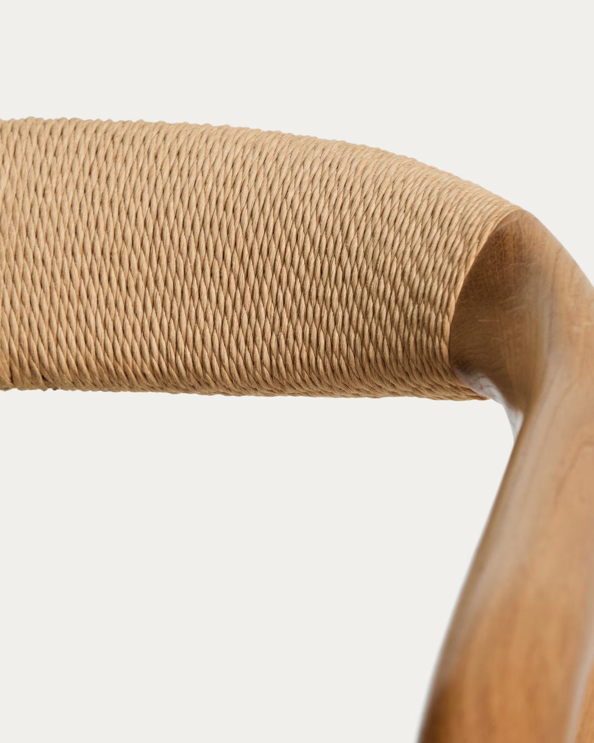 DERILE Chair in Beige with Wooden Base