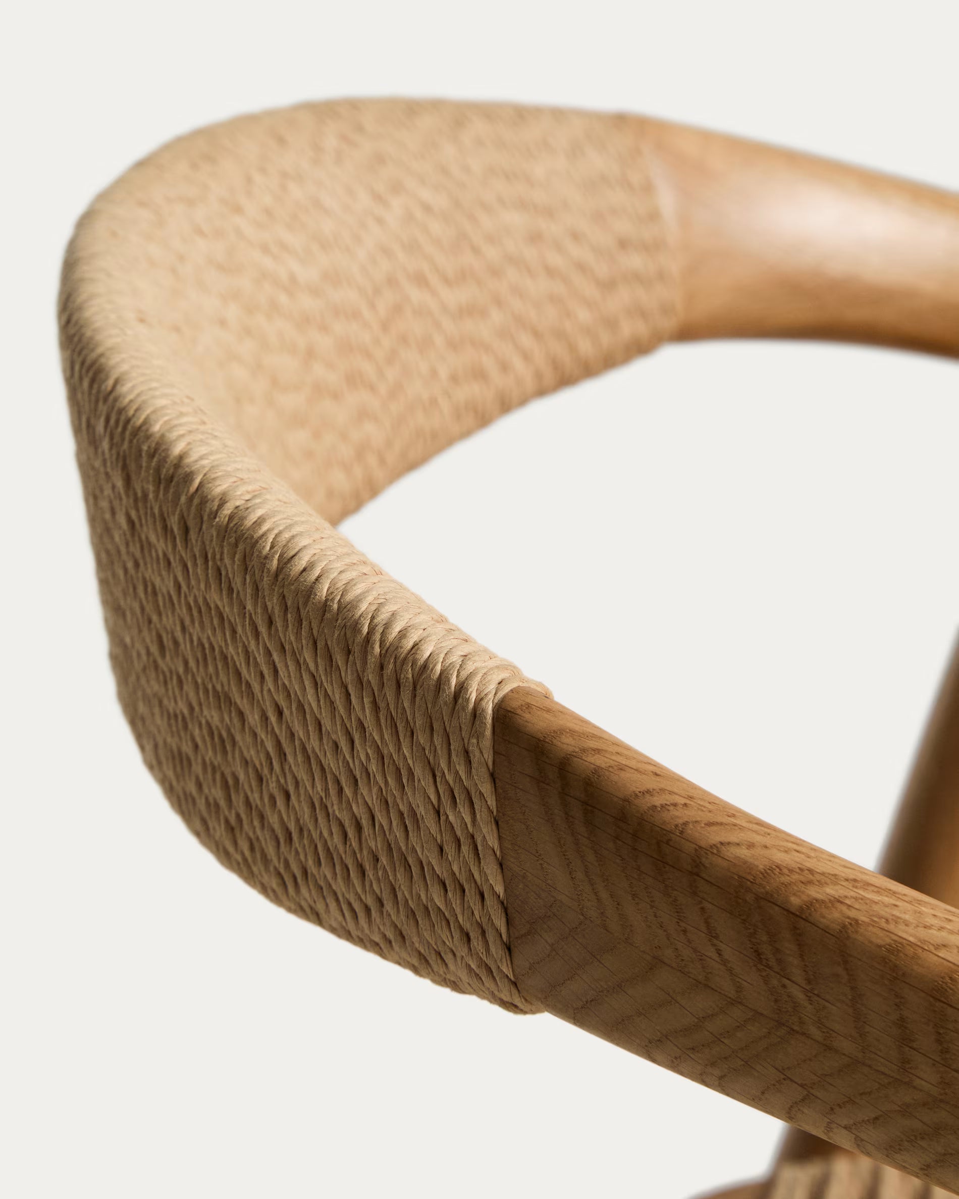 DERILE Chair in Beige with Wooden Base