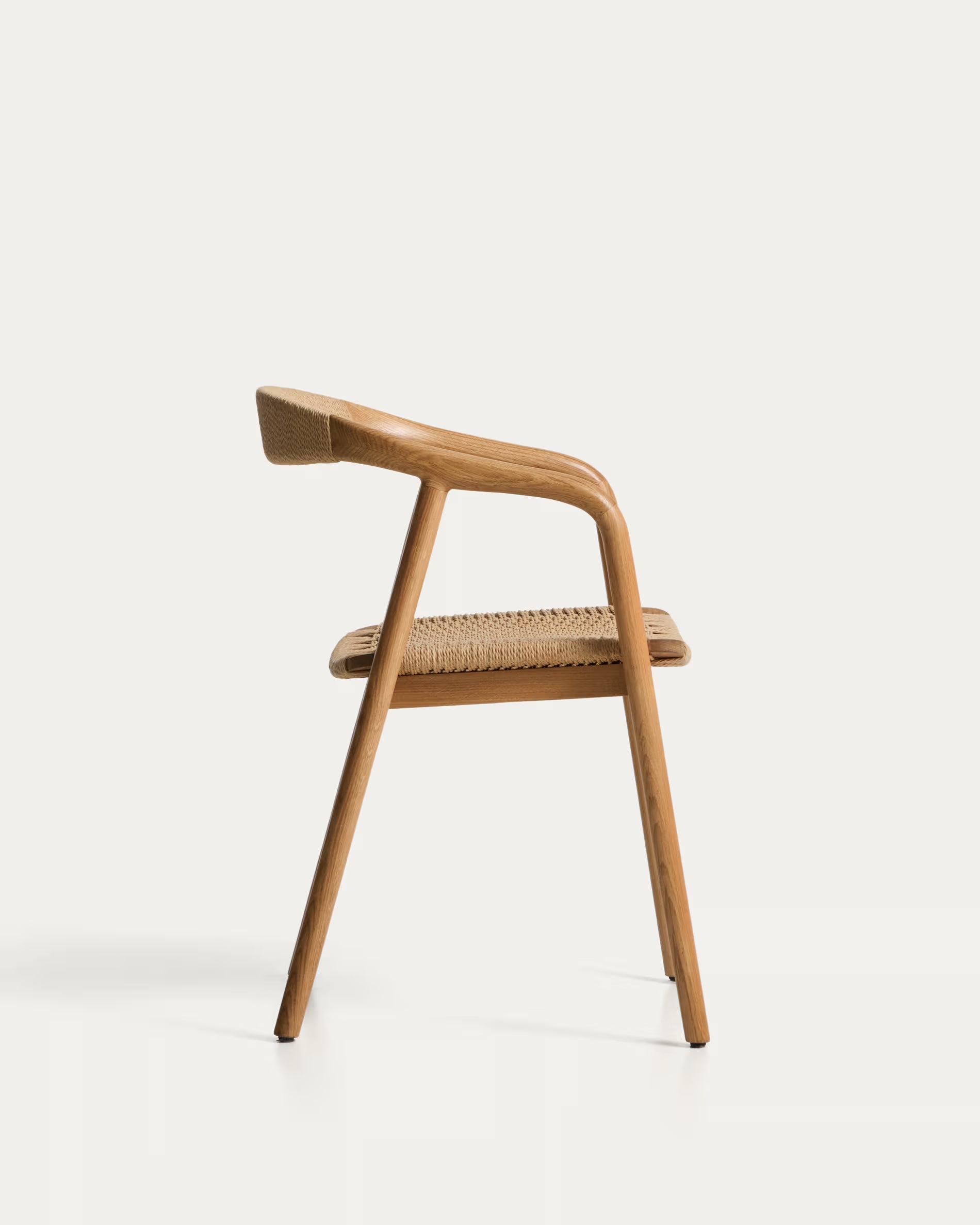 DERILE Chair in Beige with Wooden Base