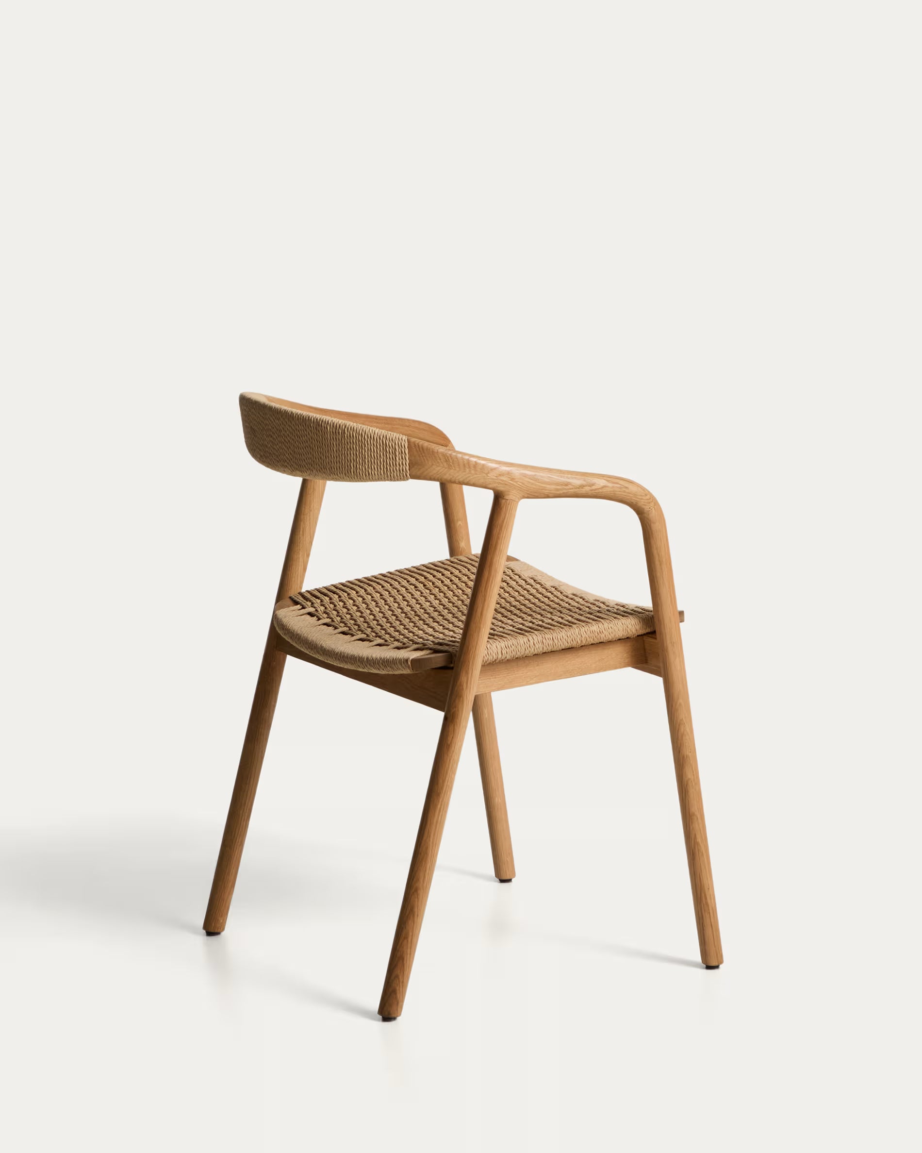 DERILE Chair in Beige with Wooden Base