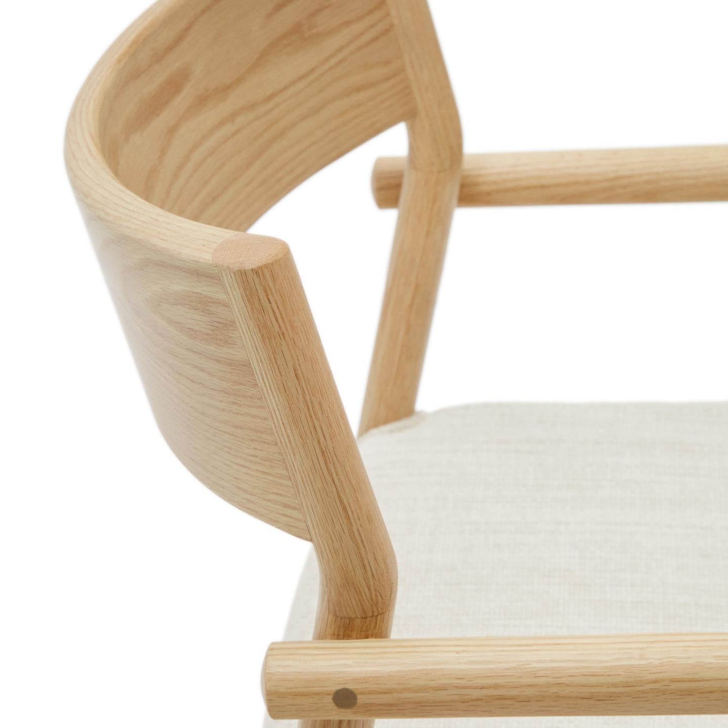 FALCONERA chair beige chenille with an oak base