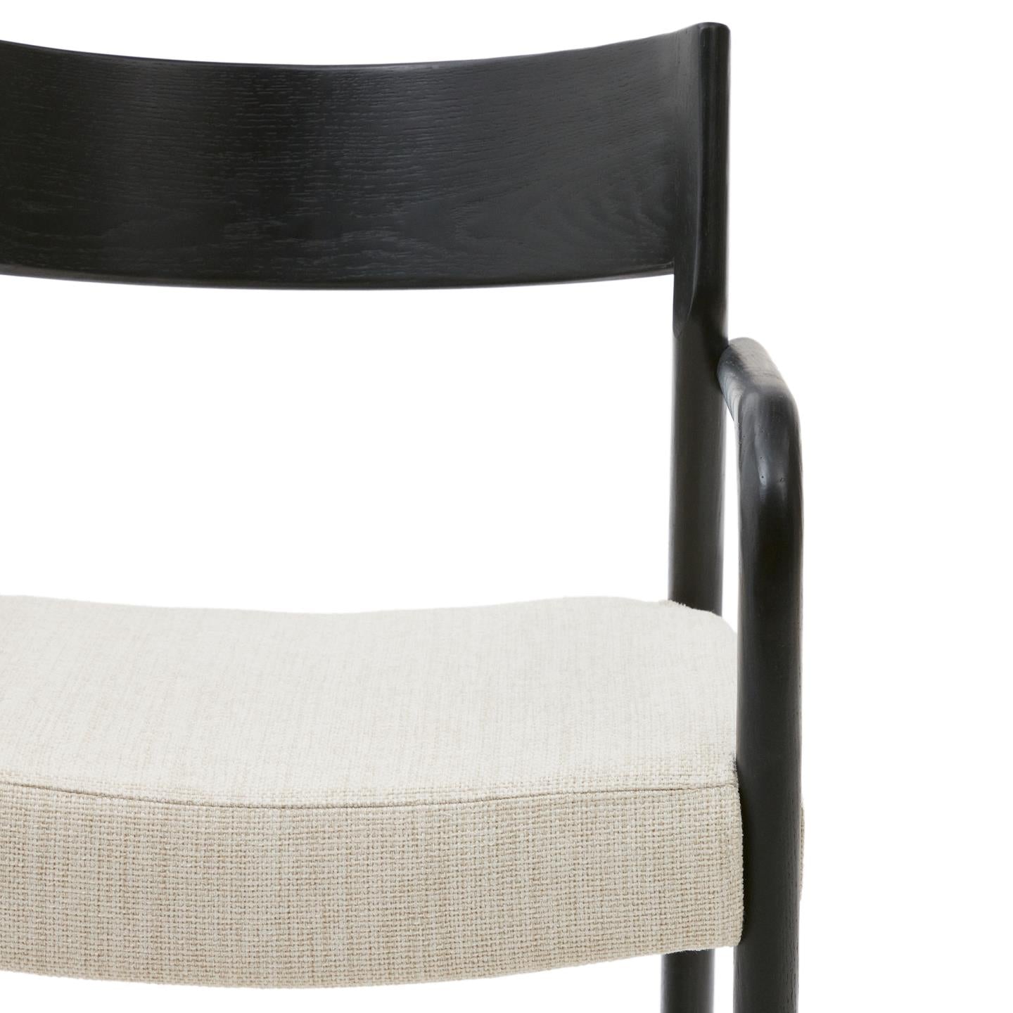 FALCONERA chair beige chenille with a black oak base