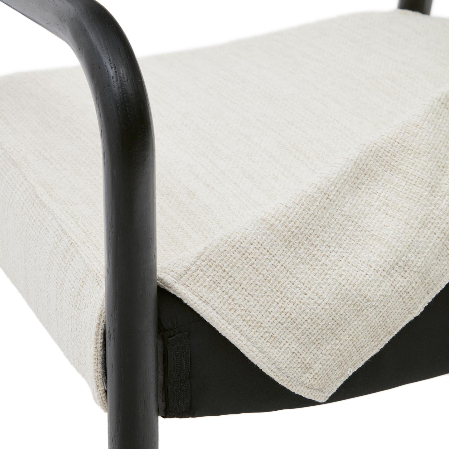 FALCONERA chair beige chenille with a black oak base