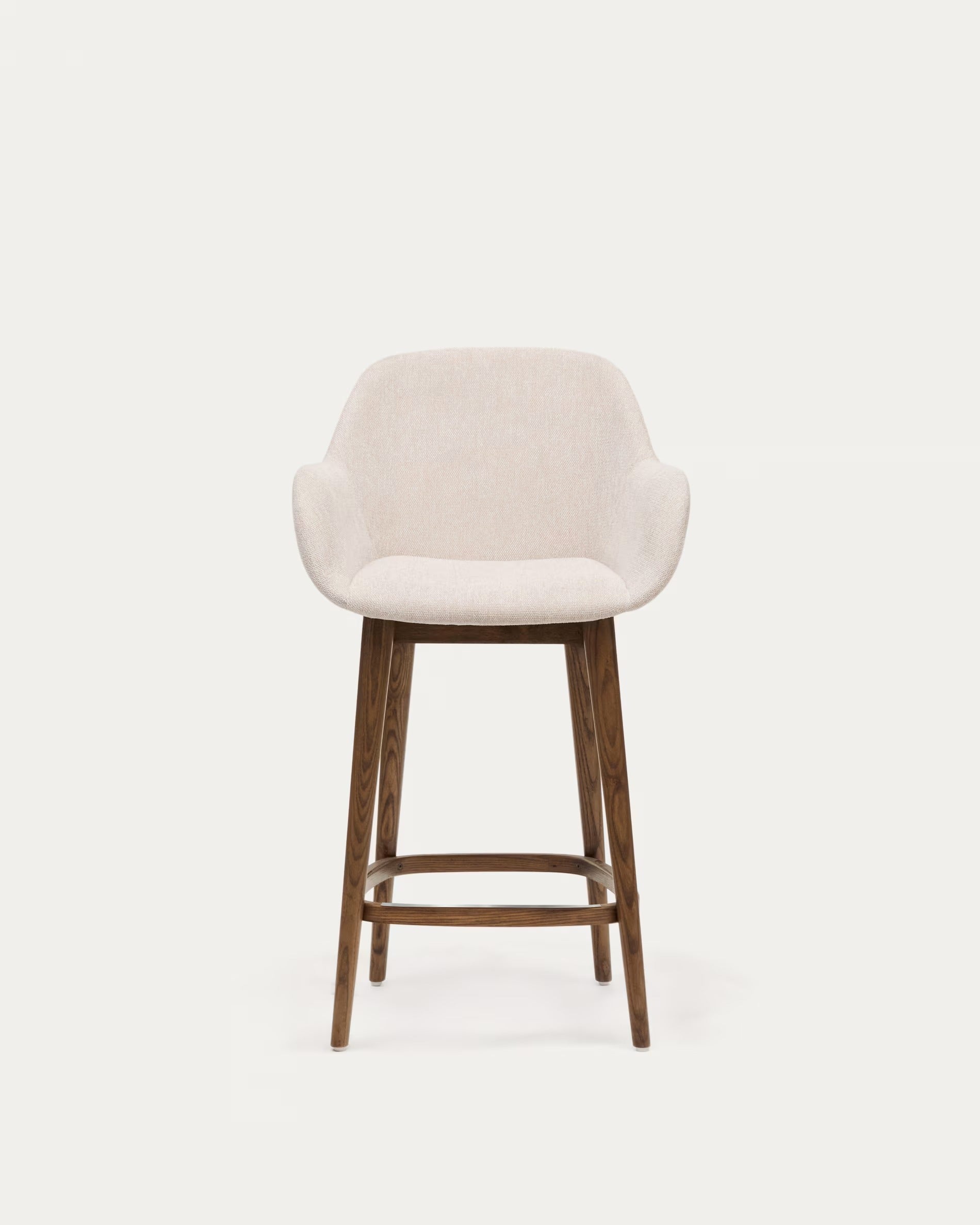 Horse riding chair beige with a dark wooden base