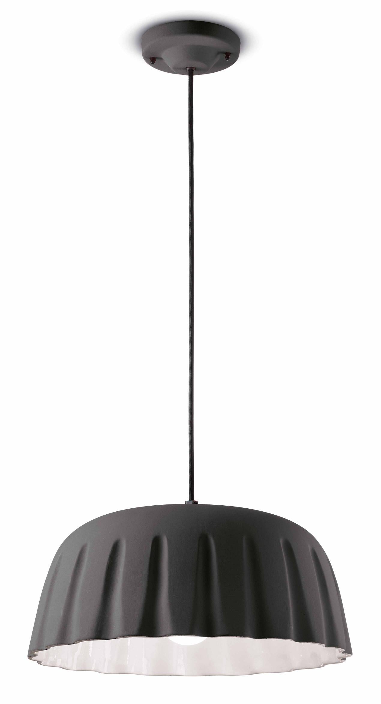 Závěsná keramická lampa MADAME GRES tmavě šedá