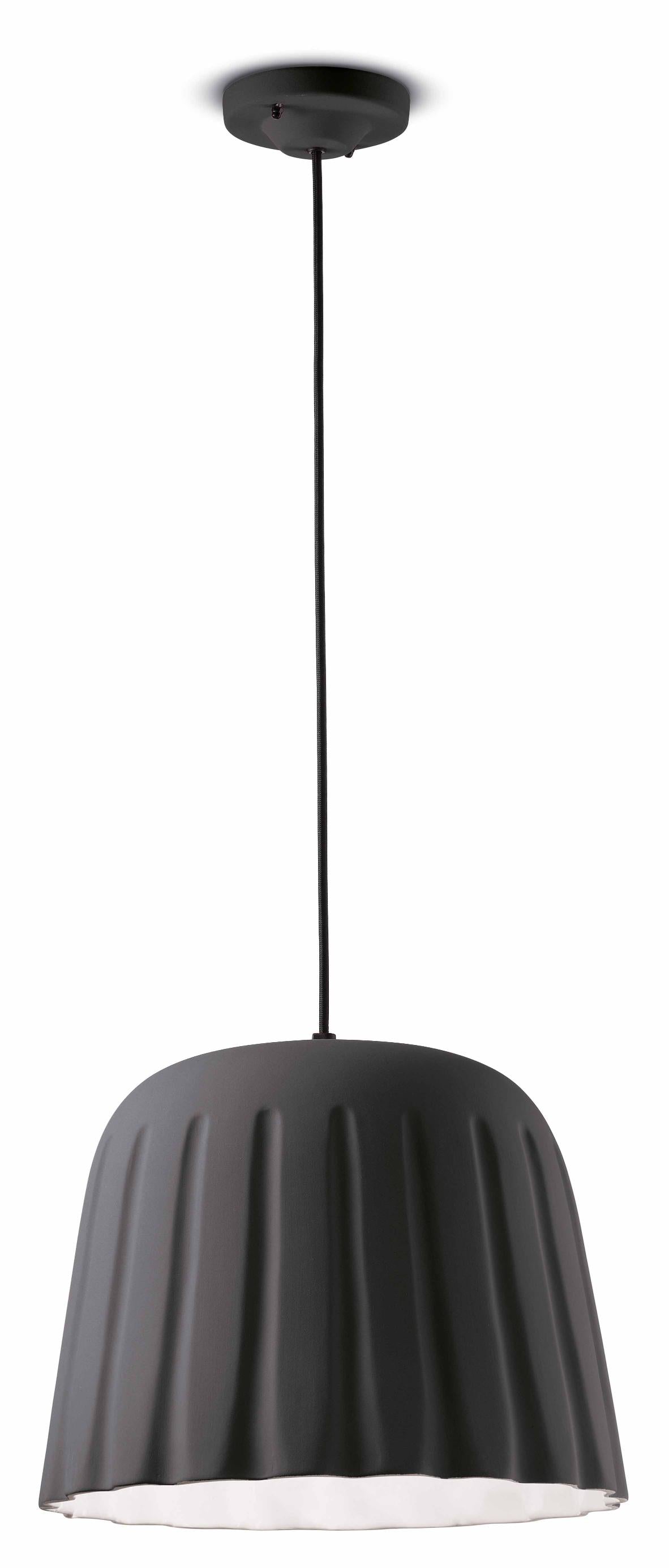 Závěsná keramická lampa MADAME GRES tmavě šedá