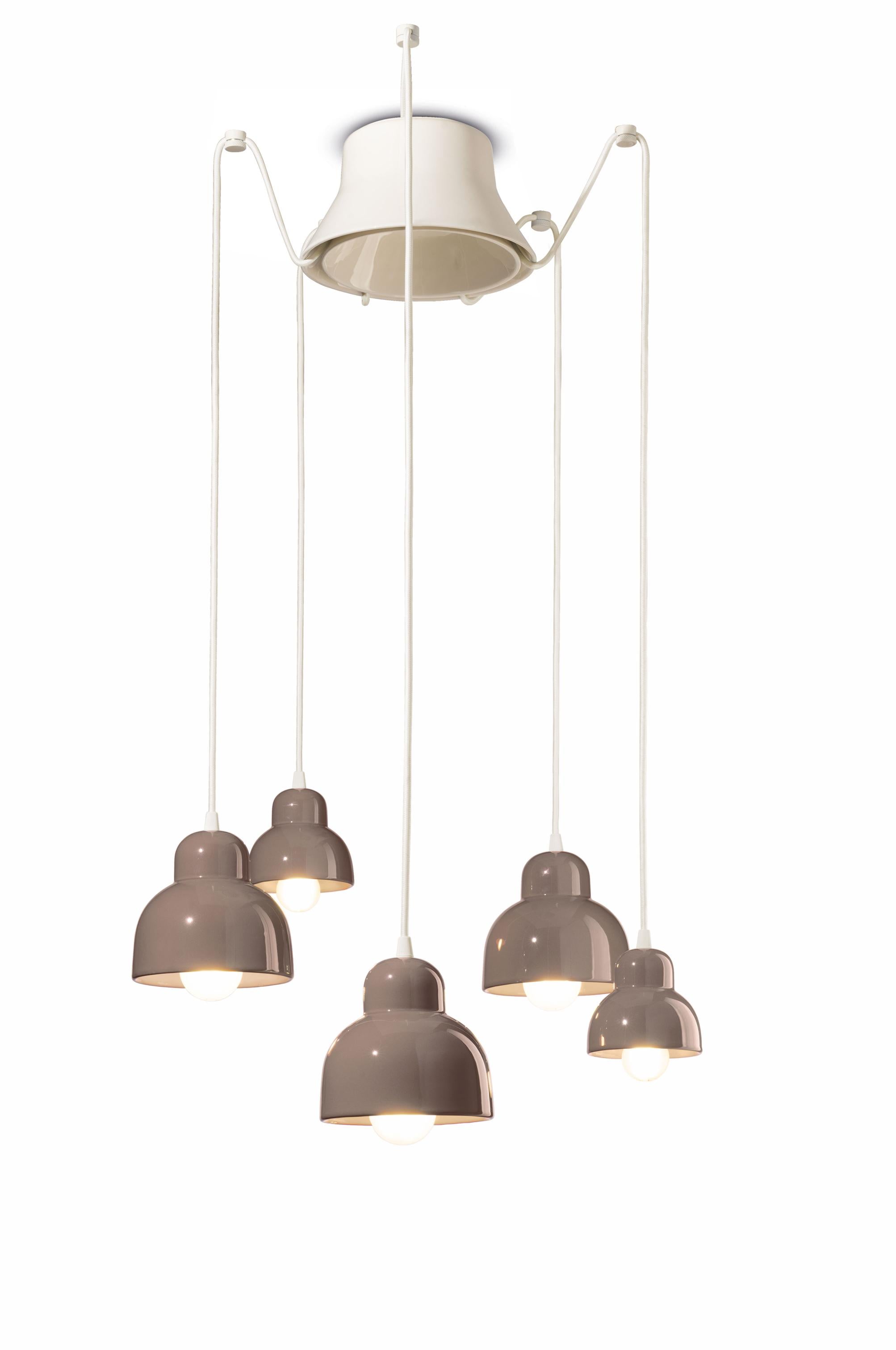 BERIMBAU ceramic chandelier in mocha