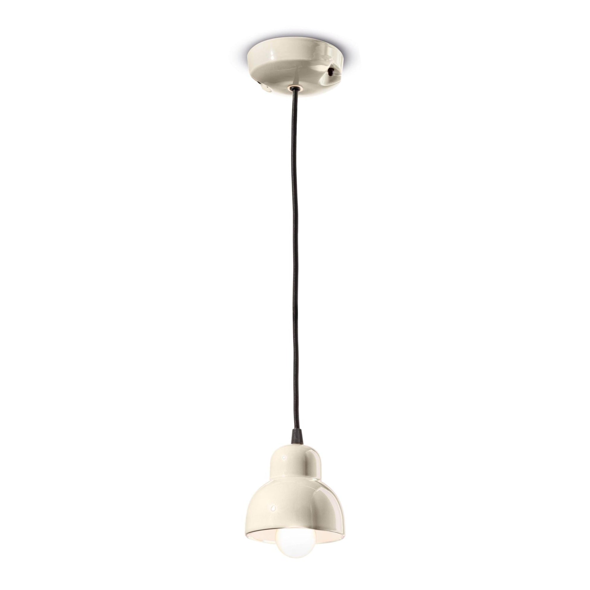 Závěsná keramická lampa BERIMBAU krémová