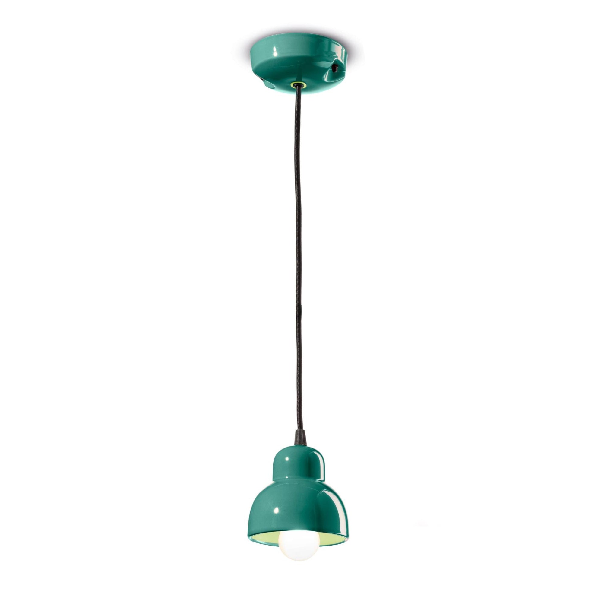 Turquoise ceramic pendant lamp BERIMBAU