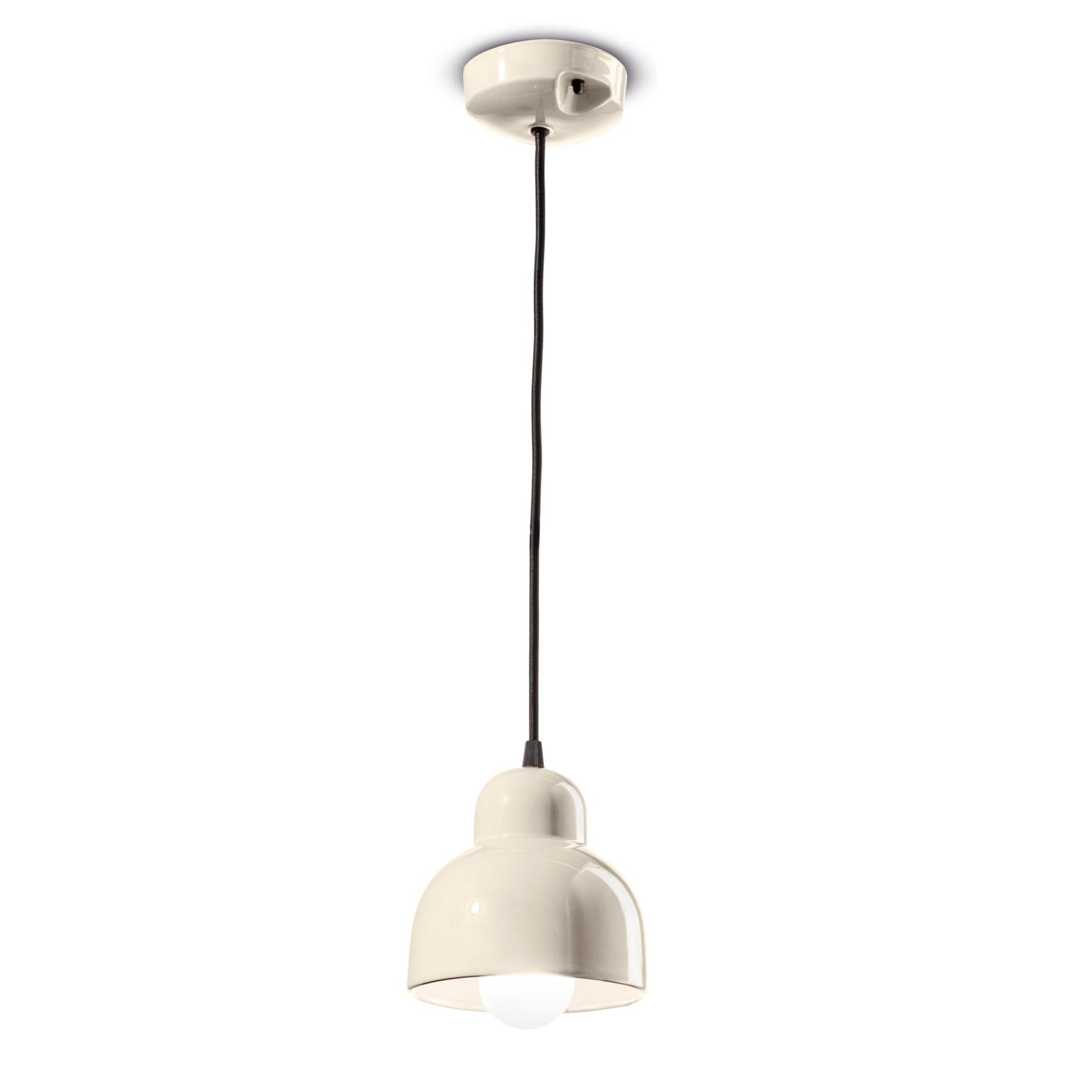 Závěsná keramická lampa BERIMBAU krémová