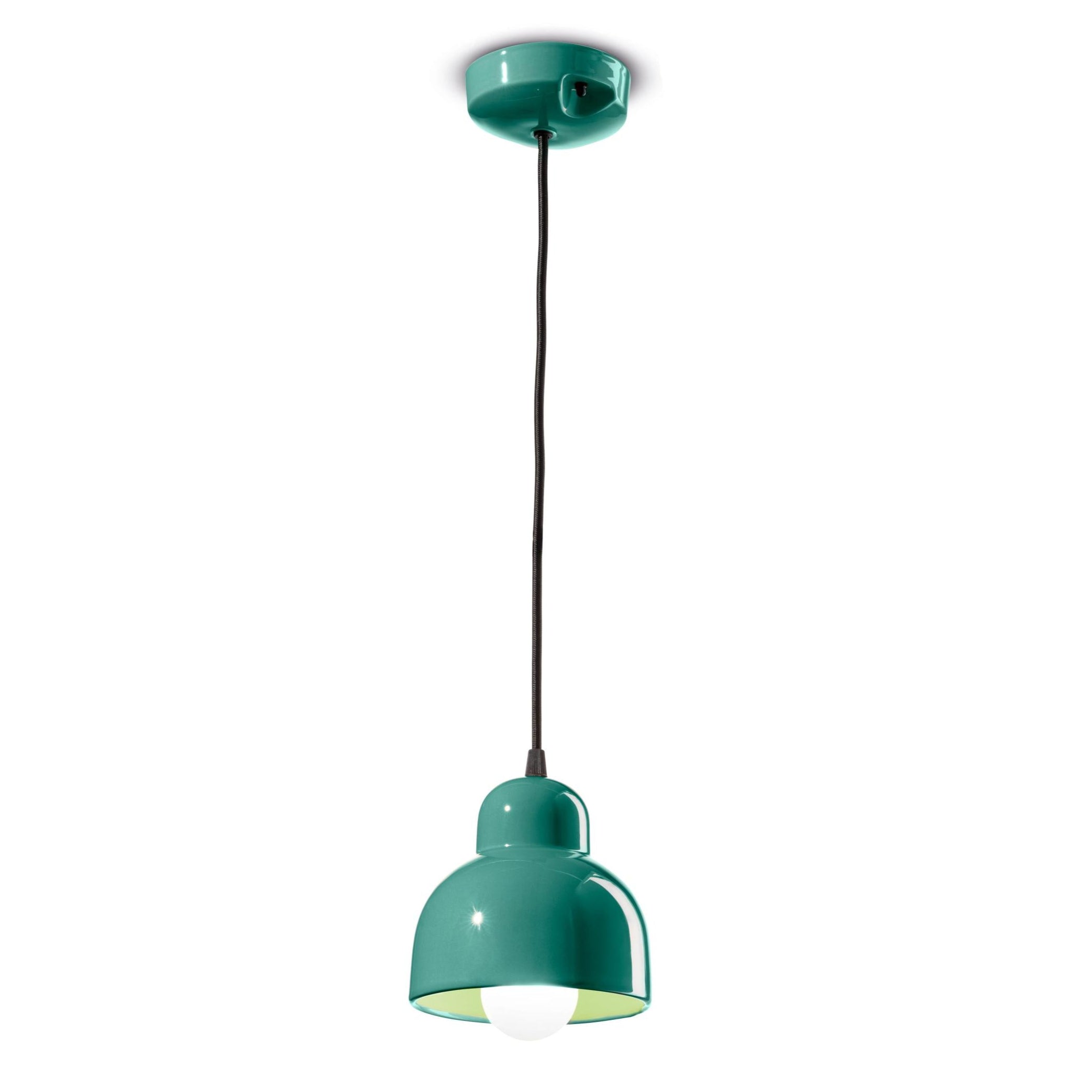 Turquoise ceramic pendant lamp BERIMBAU