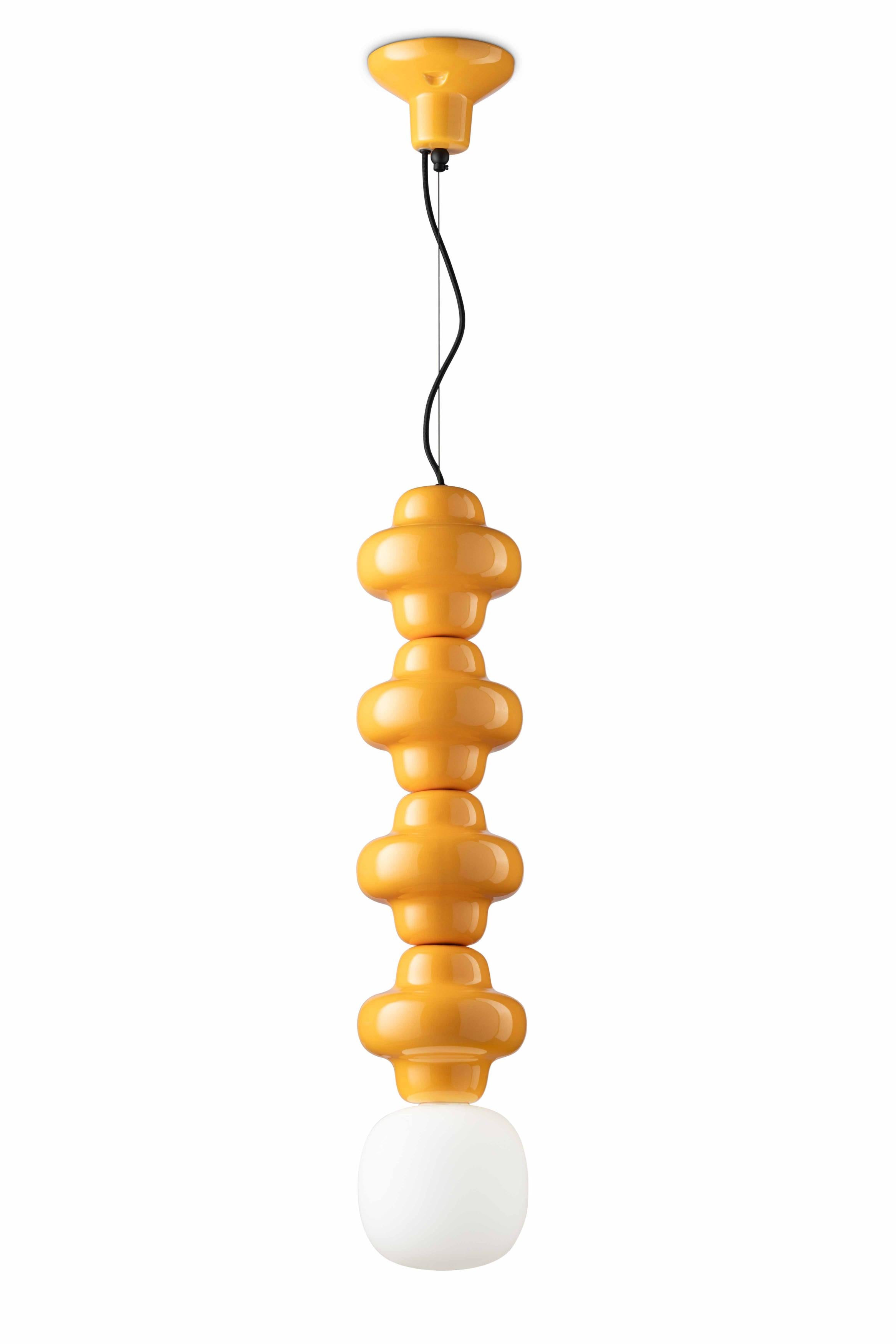 Závěsná keramická lampa COPACABANA 4 žlutá