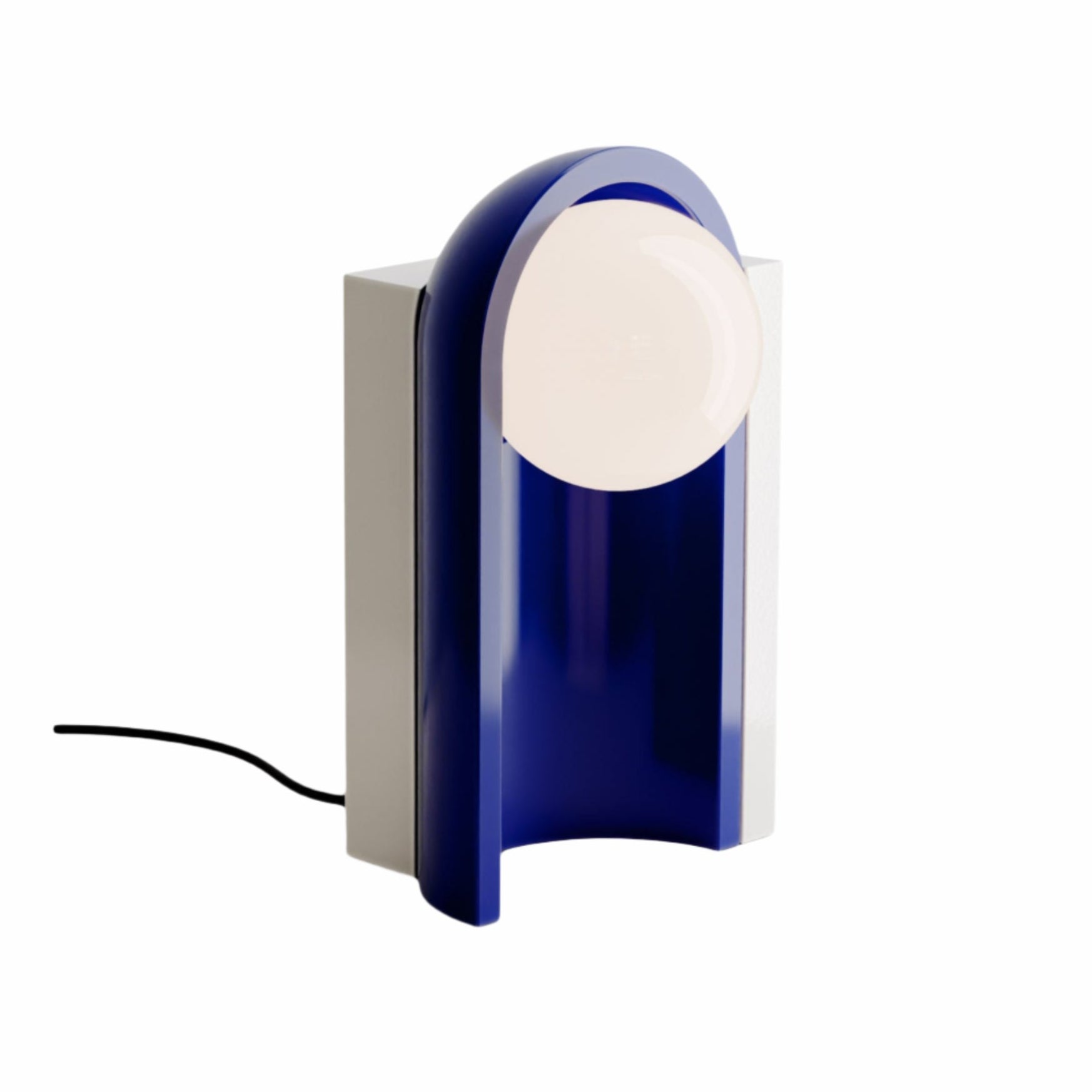 Keramická stolní lampa CLÉO krémová s kobaltovou barvou