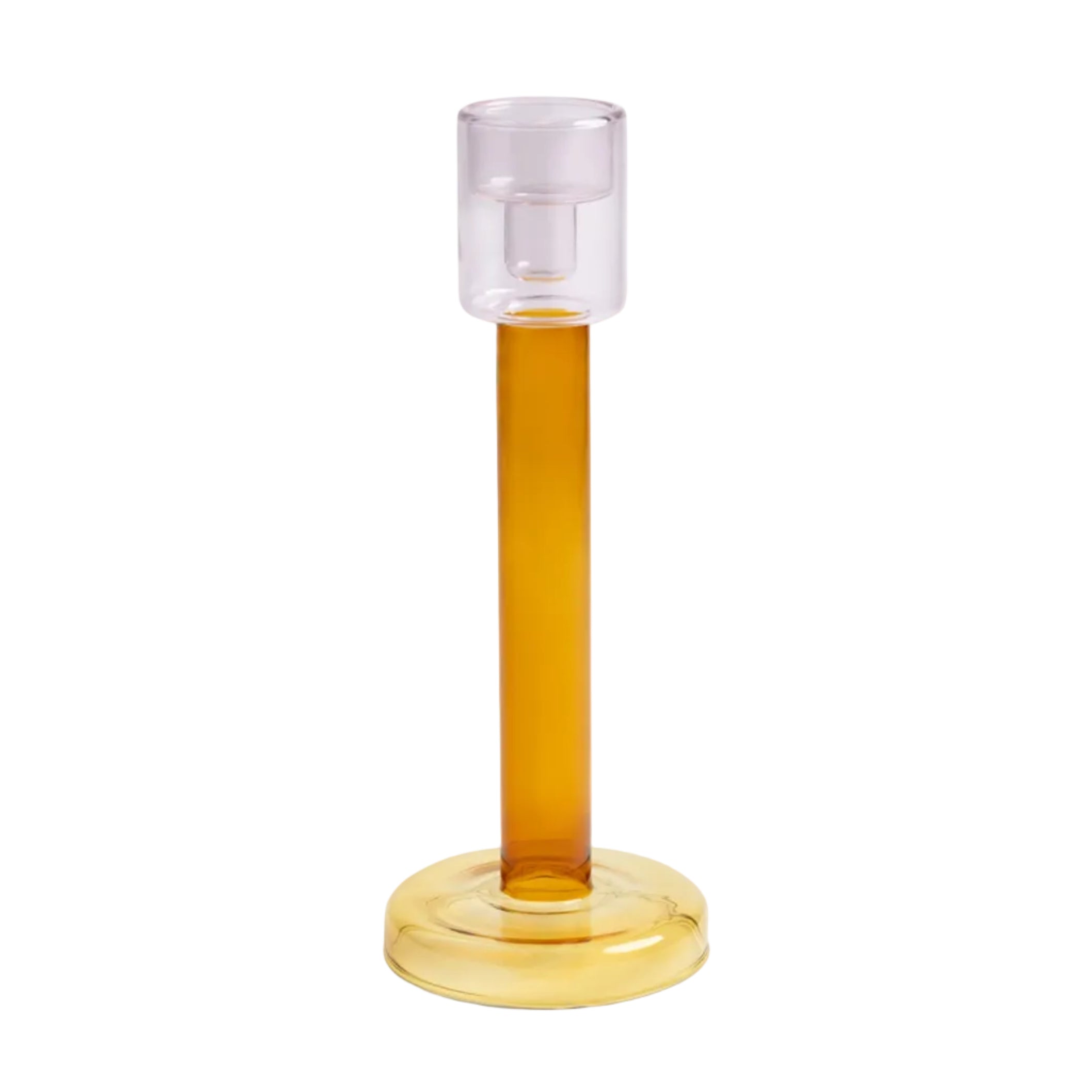 Svícen BOLE oranžový s růžovým