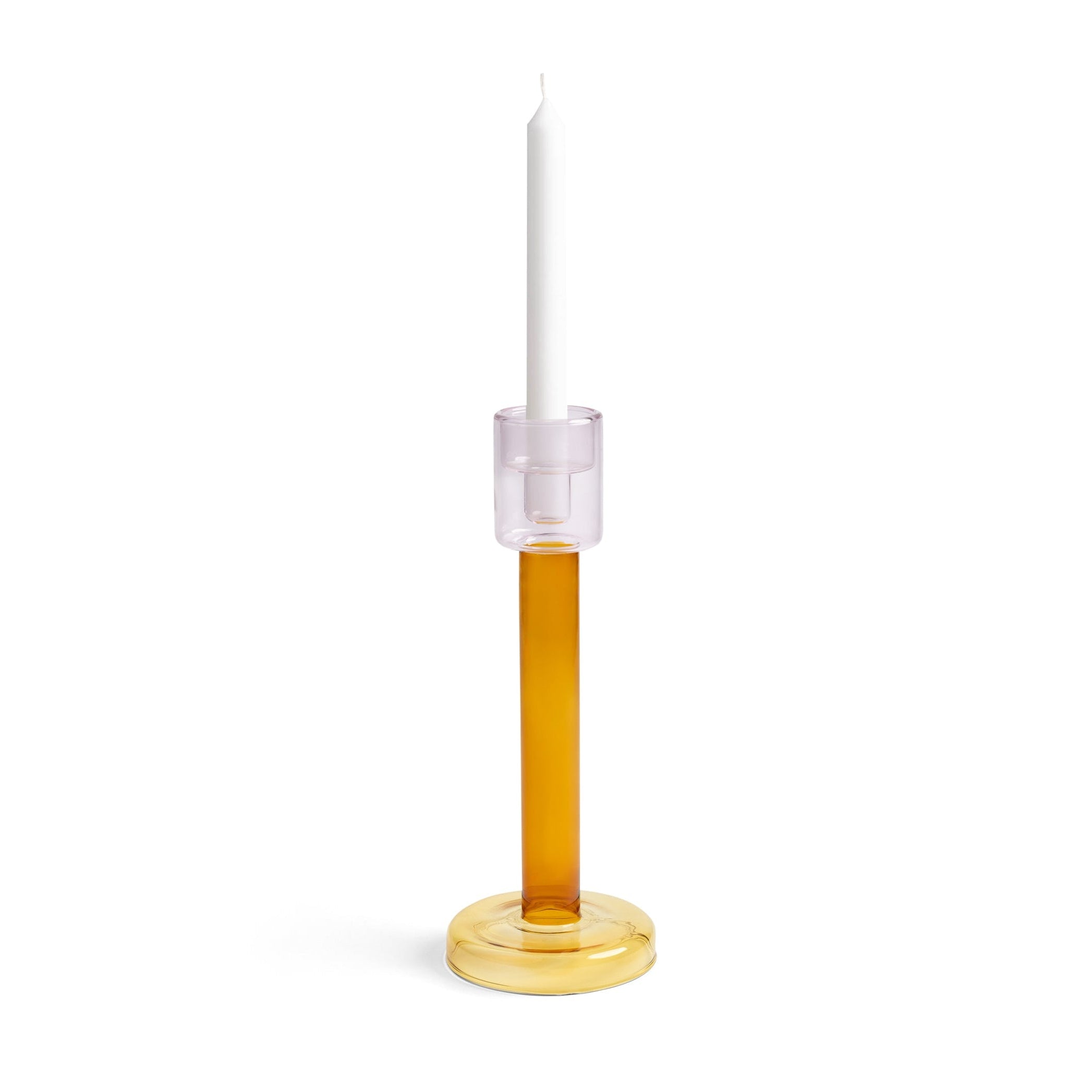 Svícen BOLE oranžový s růžovým