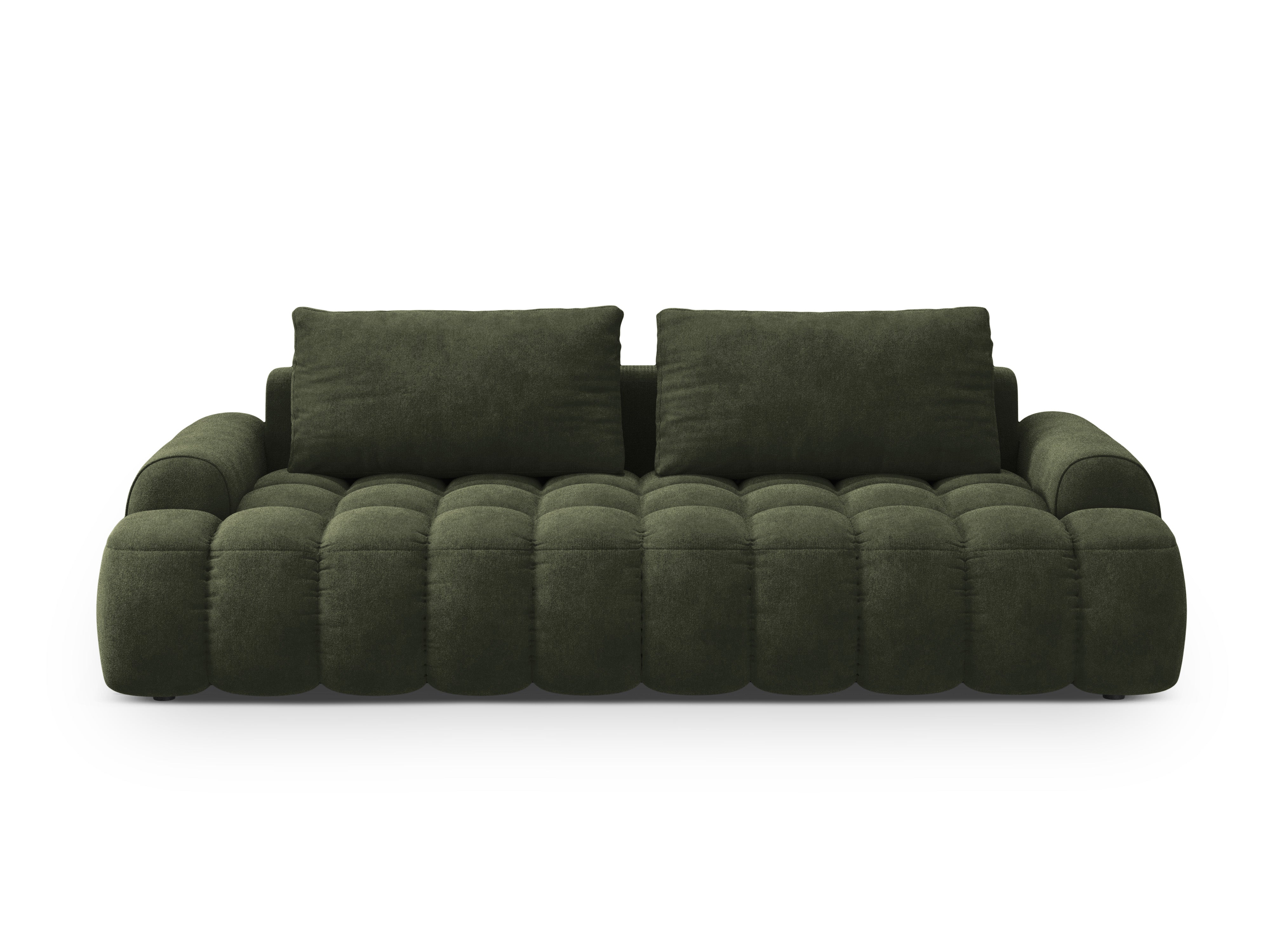 Sofa sametová s funkcí spaní pro 4 osoby LINZ zelená