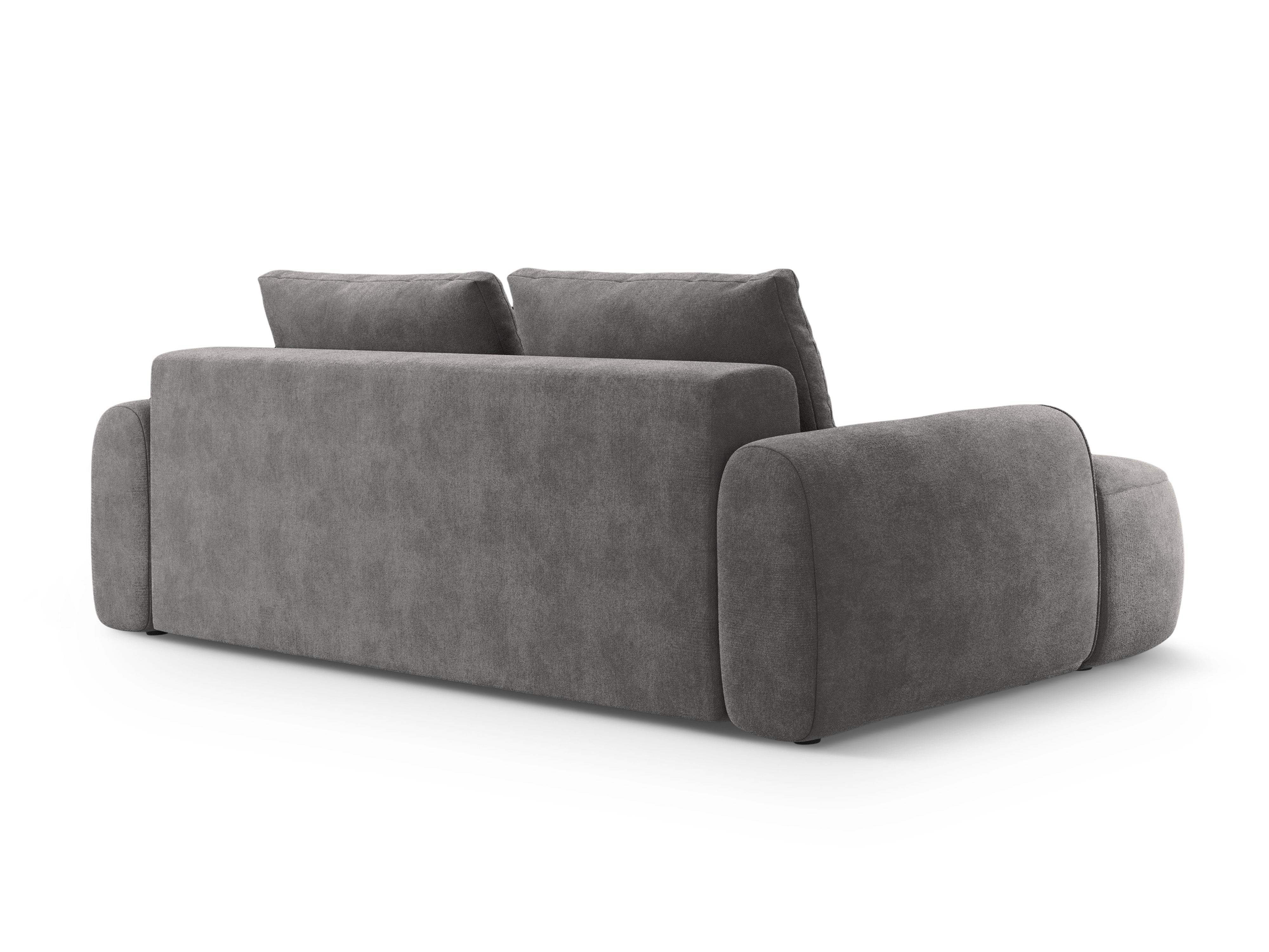 Velvet sofa with sleeping function for 4 people LINZ dark gray