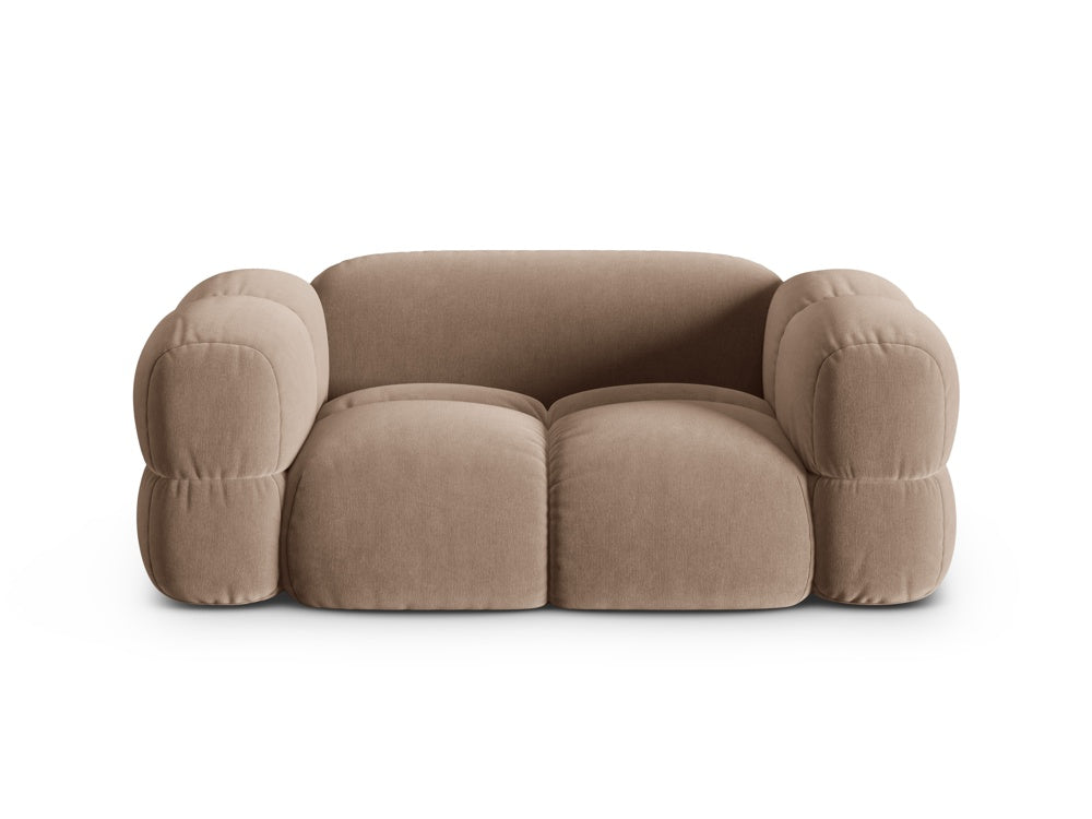 Sofa pro 2 osoby sametová LORETTO tmavě béžová