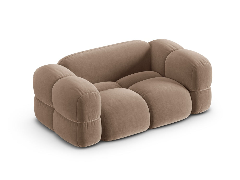 Sofa pro 2 osoby sametová LORETTO tmavě béžová