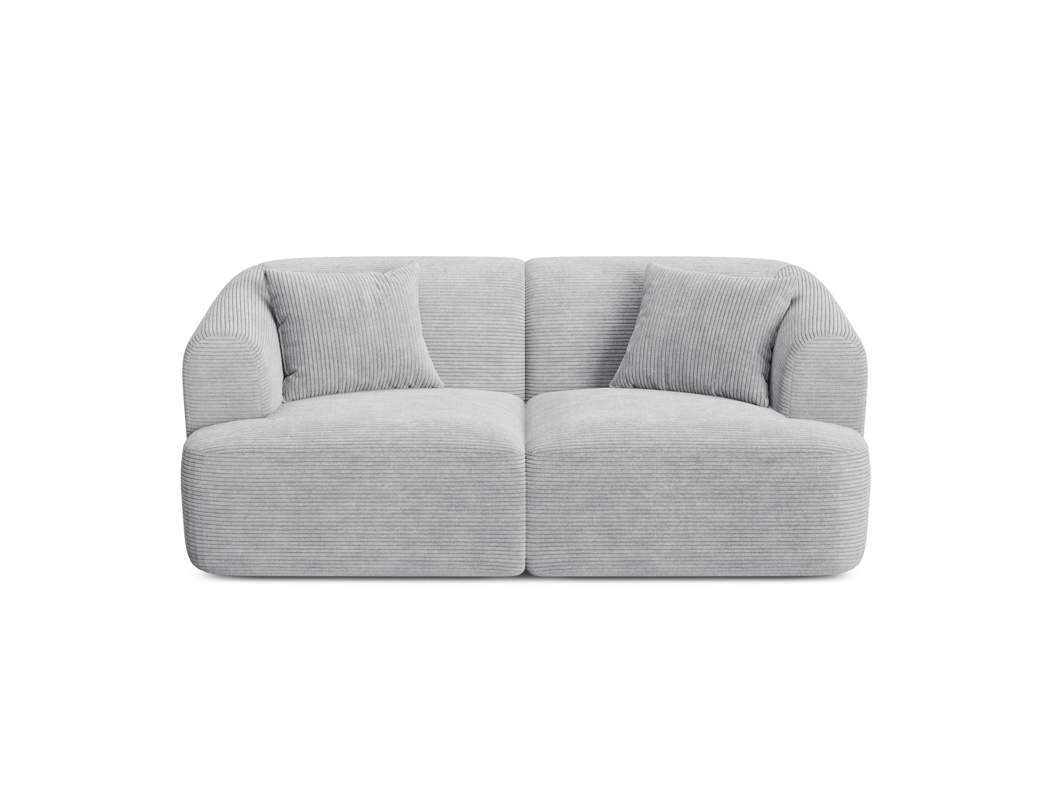 Sofa pro 2 osoby CAMPI světle šedý samet